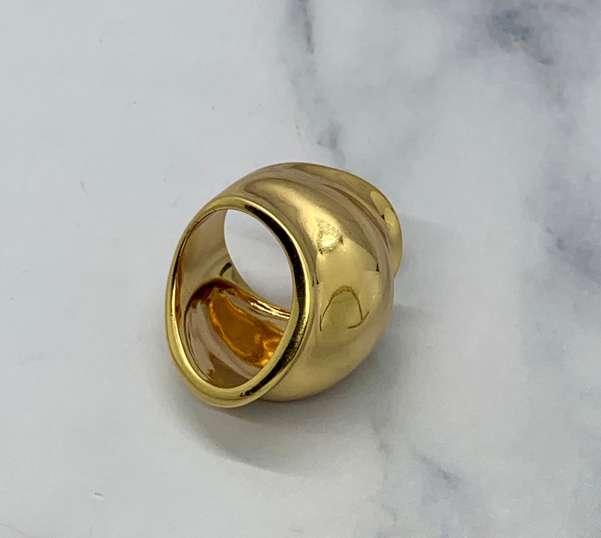 YSL YVES SAINT LAURENT Chunky Gold Ring Size 7 - Pre owned
