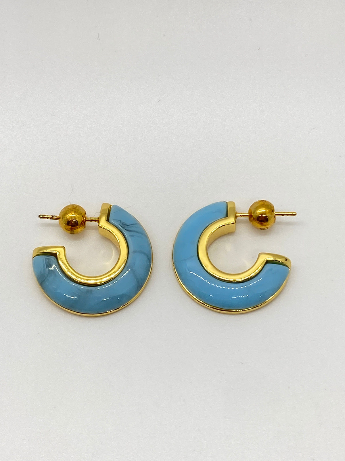 BURBERRY Turquoise & Gold Tone Earrings - Pre owned