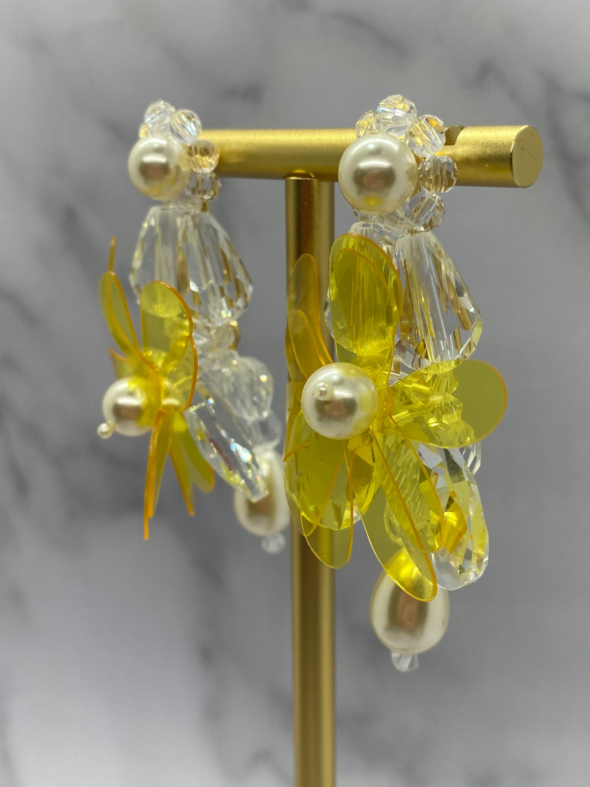 SIMONE ROCHA Yellow Plastic & Pearls Luxury Earrings - Pre owned