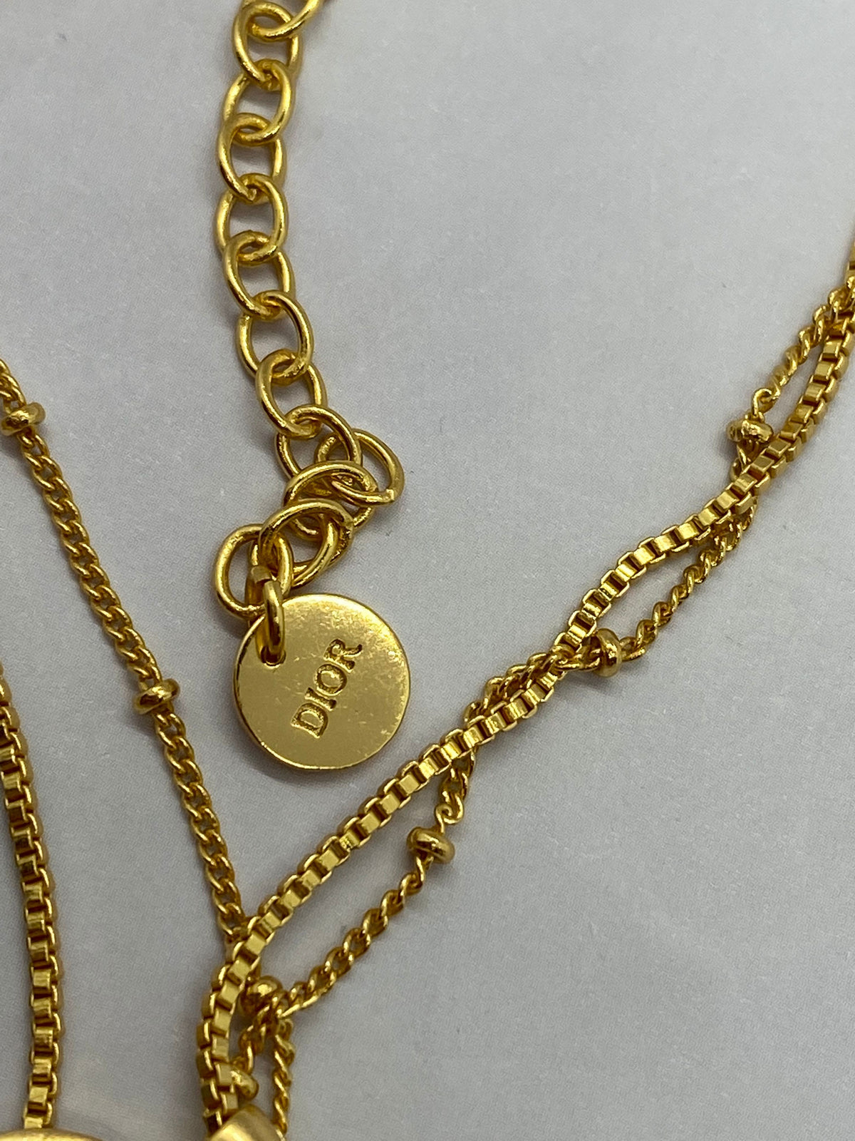 CHRISTIAN DIOR Gold Tone Coin Necklace - Pre owned