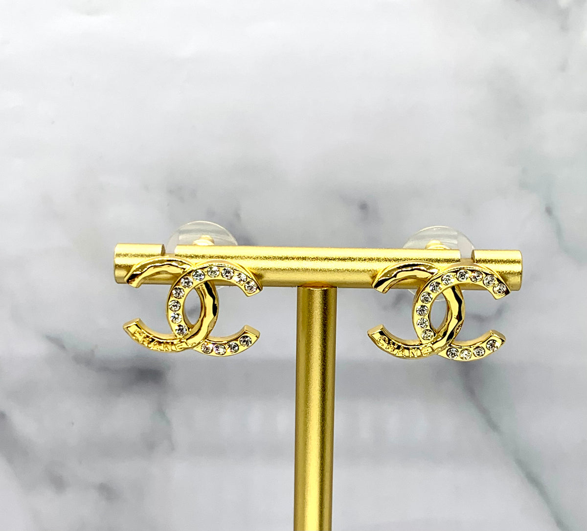 CHANEL CC Rhinestone Earrings - Pre owned