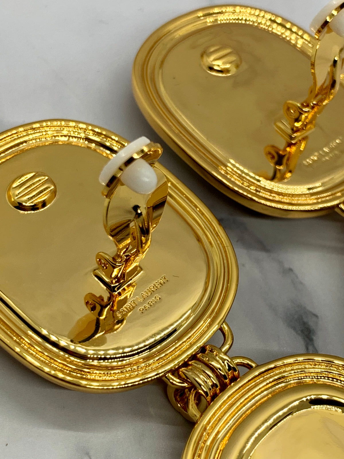 YSL YVES SAINT LAURENT Black Velvet ClipOn Earrings - Preowned
