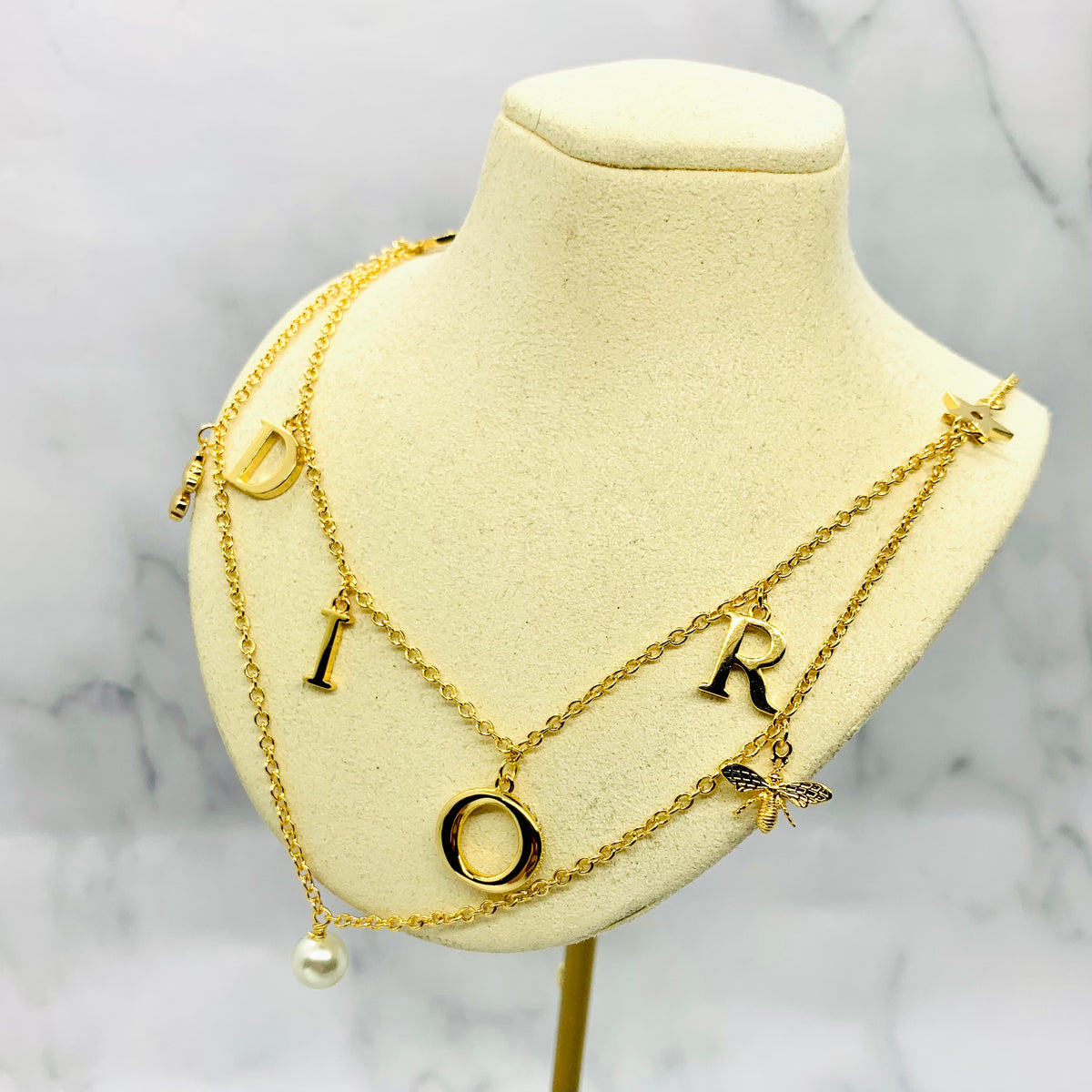 CHRISTIAN DIOR Layered Monogram Necklace - Pre owned