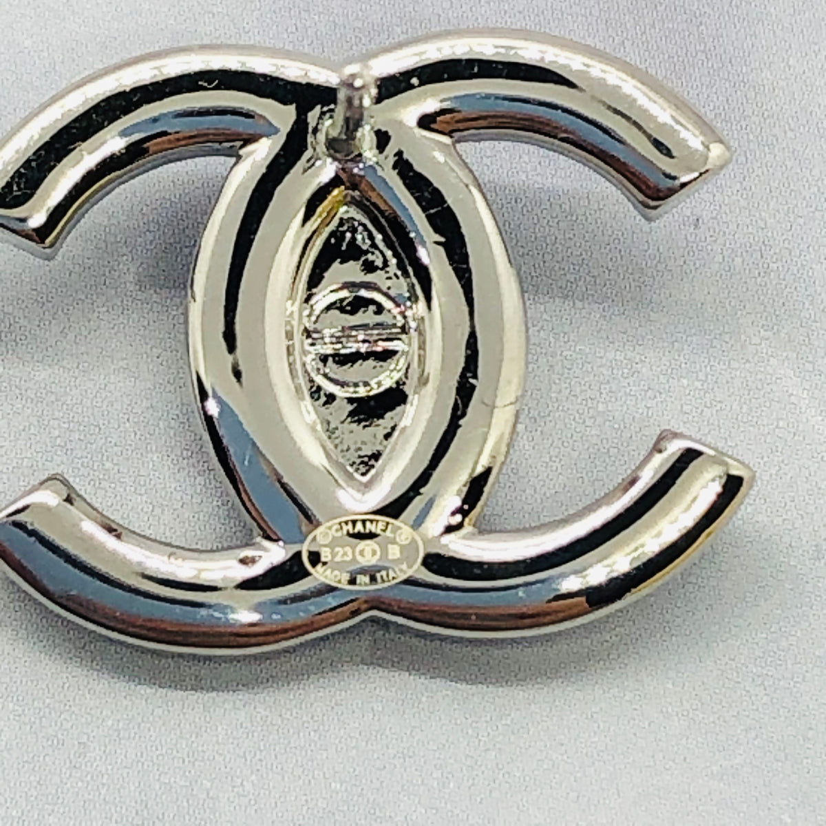 CHANEL CC Silver Tone Rhinestone Earrings - Pre owned