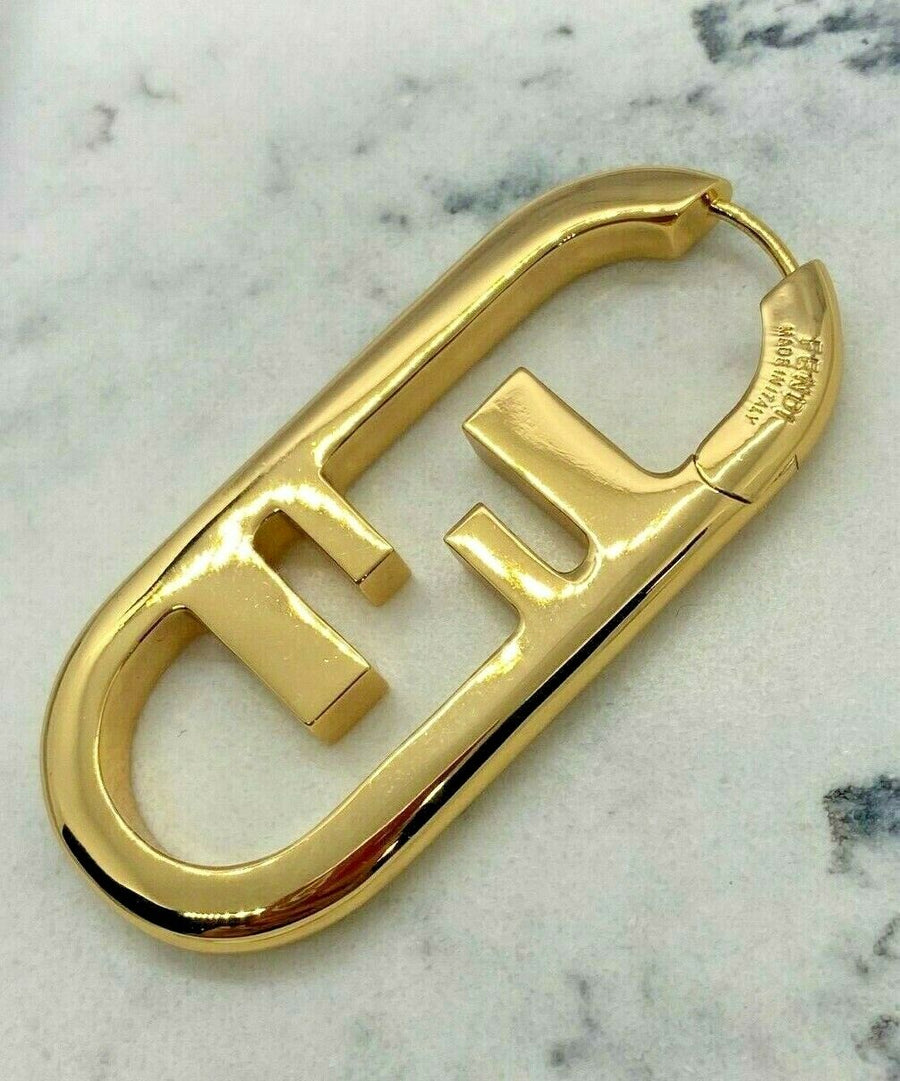 FENDI F Gold Tone Single Earring - Pre owned