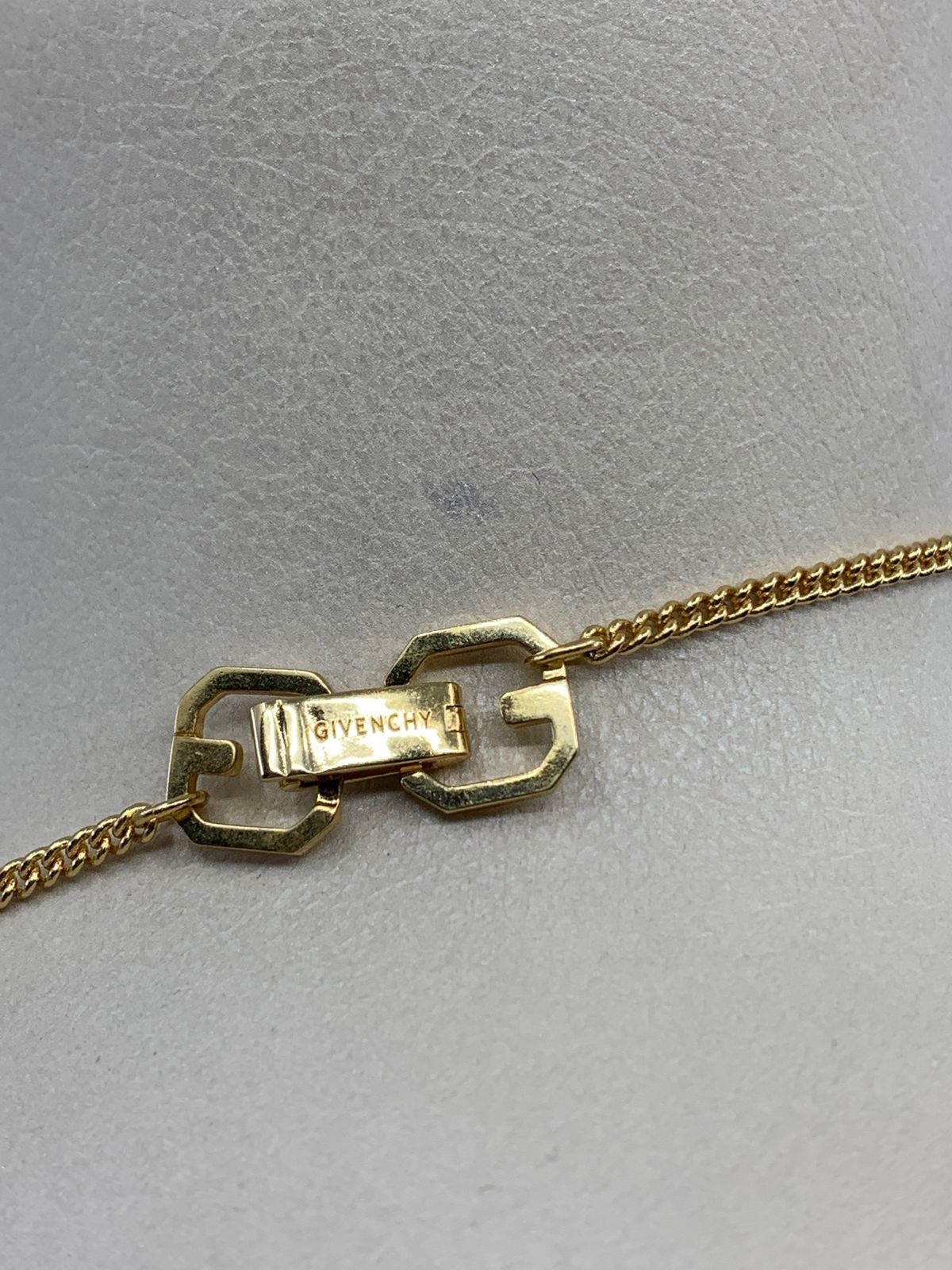 GIVENCHY Gold Tone Moon Sword Chain Necklace