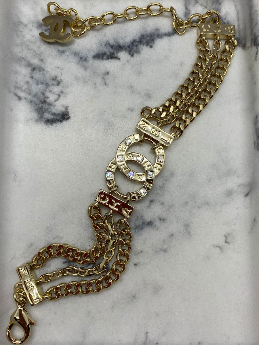 CHANEL CC Gold Tone Chain Bracelet - Pre owned