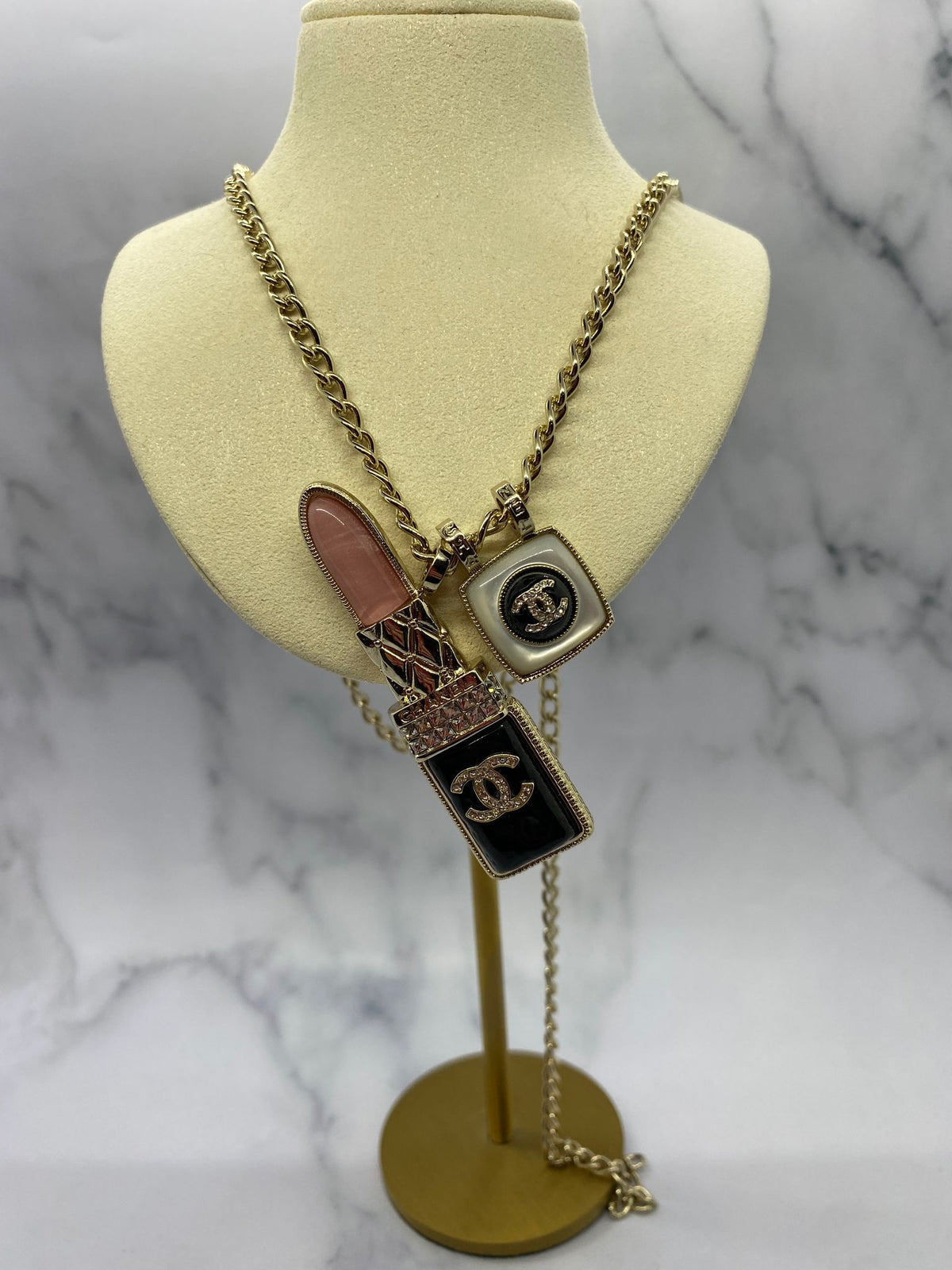 CHANEL CC Lipstick Charm Necklace - Pre owned