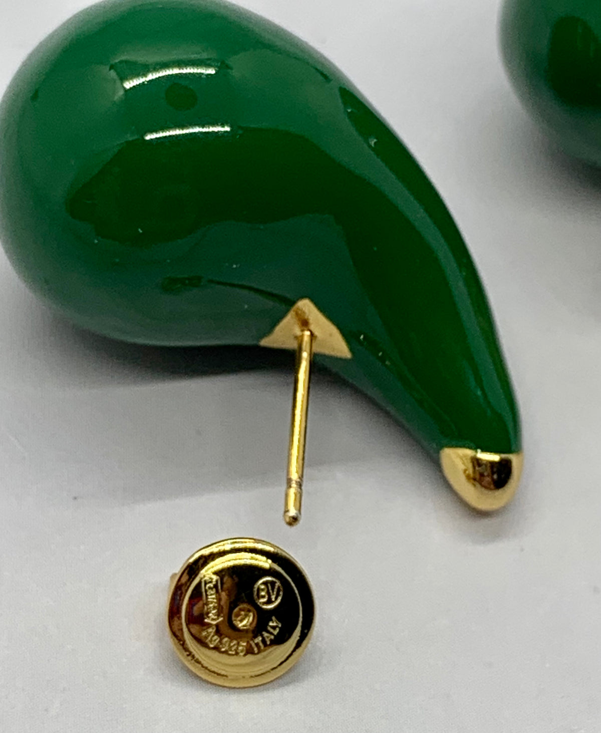 BOTTEGA VENETA Green Tear Drop Earrings - Pre owned