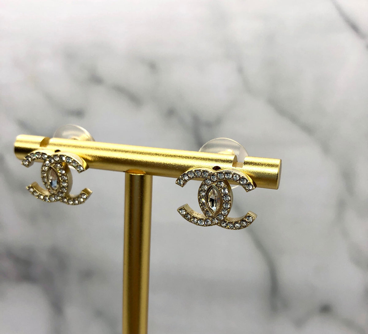 CHANEL CC Rhinestone Earrings - Pre owned