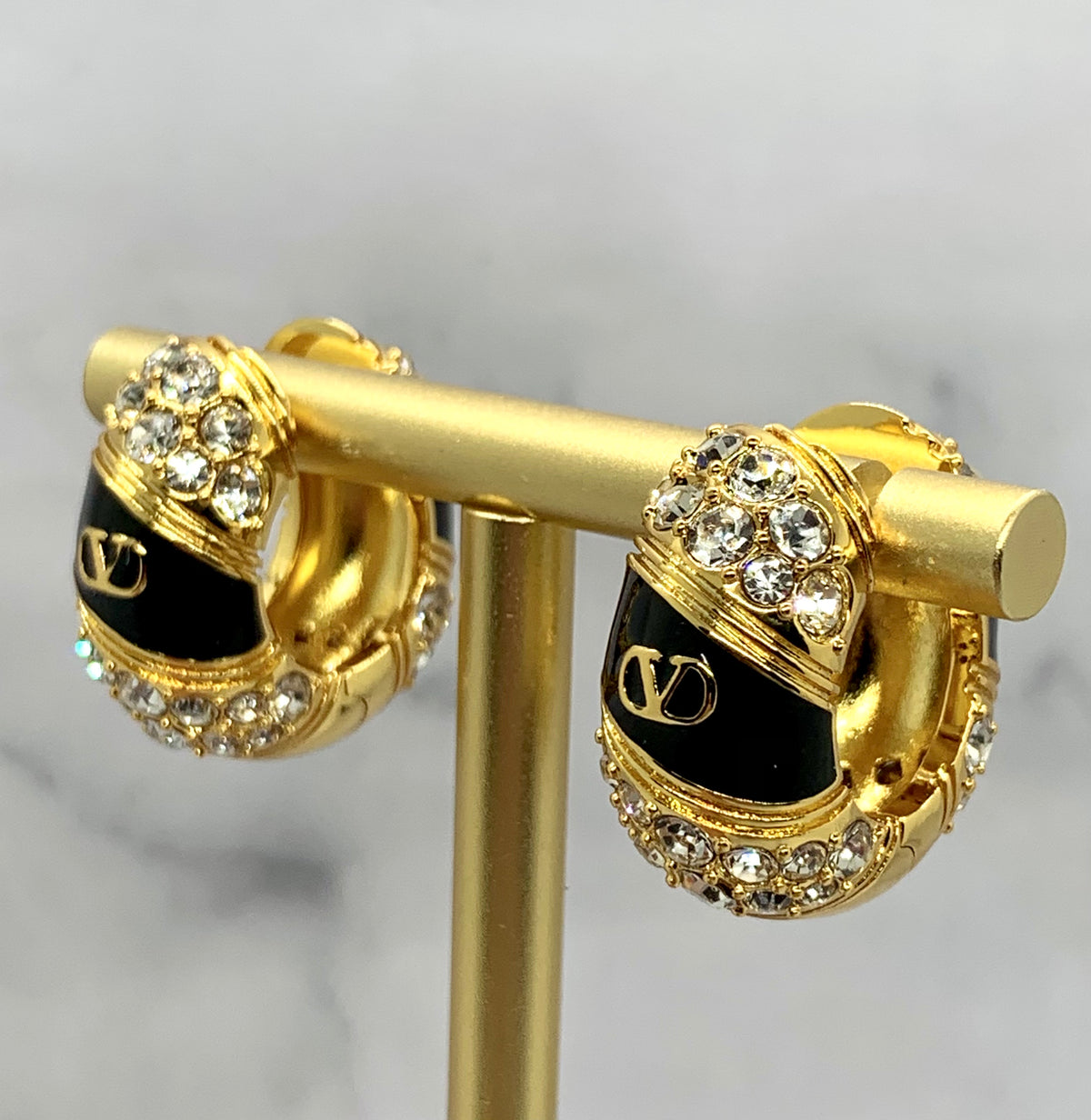 VALENTINO Rhinestone Hoop Earrings - Pre owned