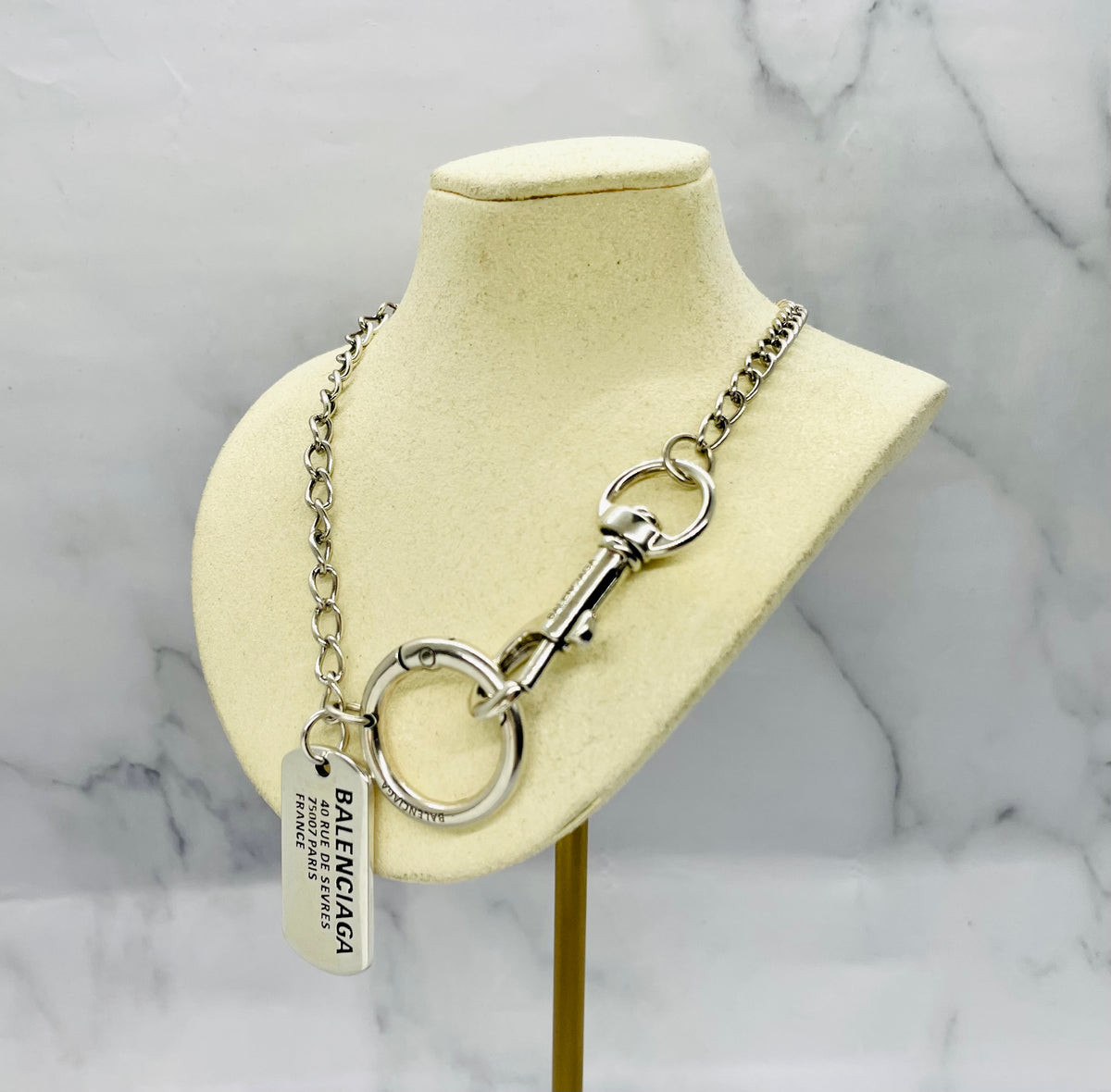 BALENCIAGA Dog Tags Necklace, Unisex - Pre owned