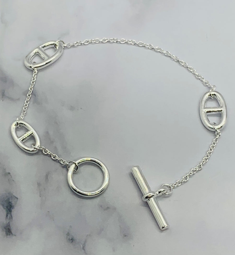 HERMES Silver Chain Bracelet - Pre owned