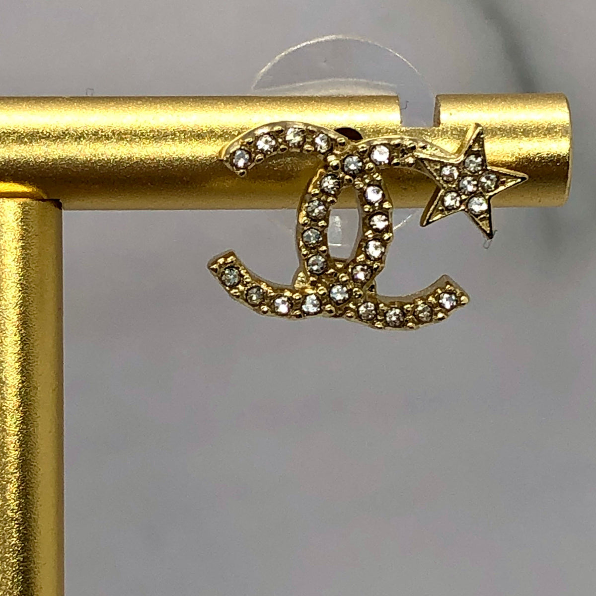 CHANEL CC Rhinestone Star Earrings - USED