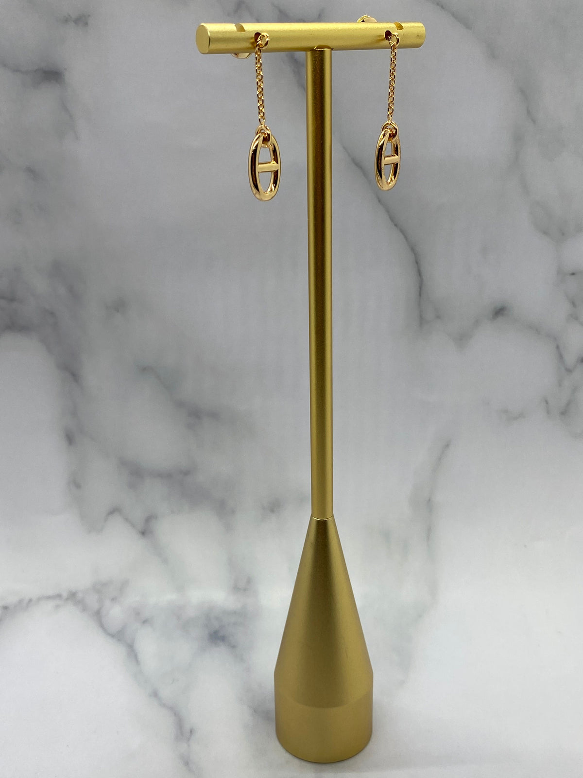 HERMES Rose Gold Tobe Pendant Earrings - Pre owned