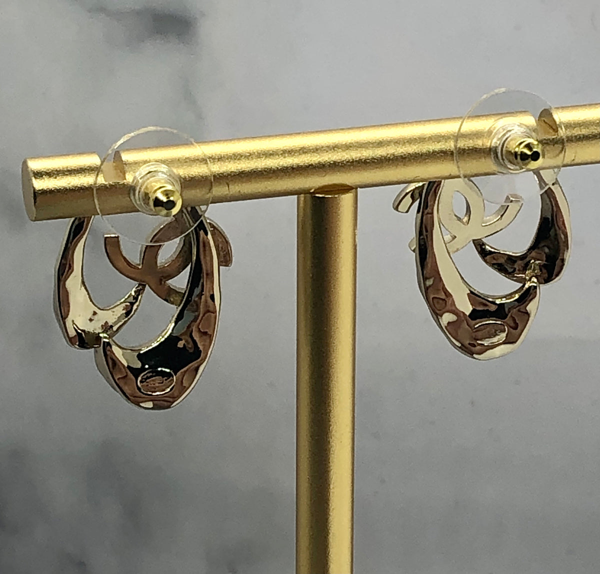 CHANEL CC Rhinestone Earrings - USED