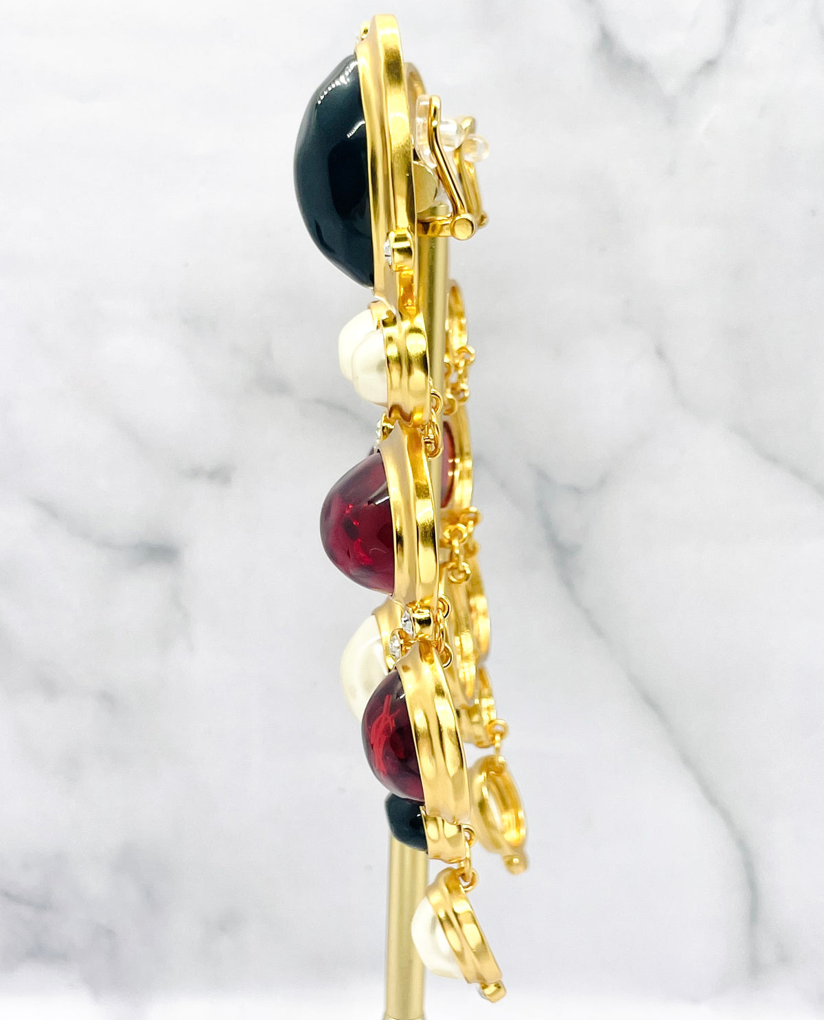 YSL YVES SAINT LAURENT Clip On Statement Earrings - Pre owned