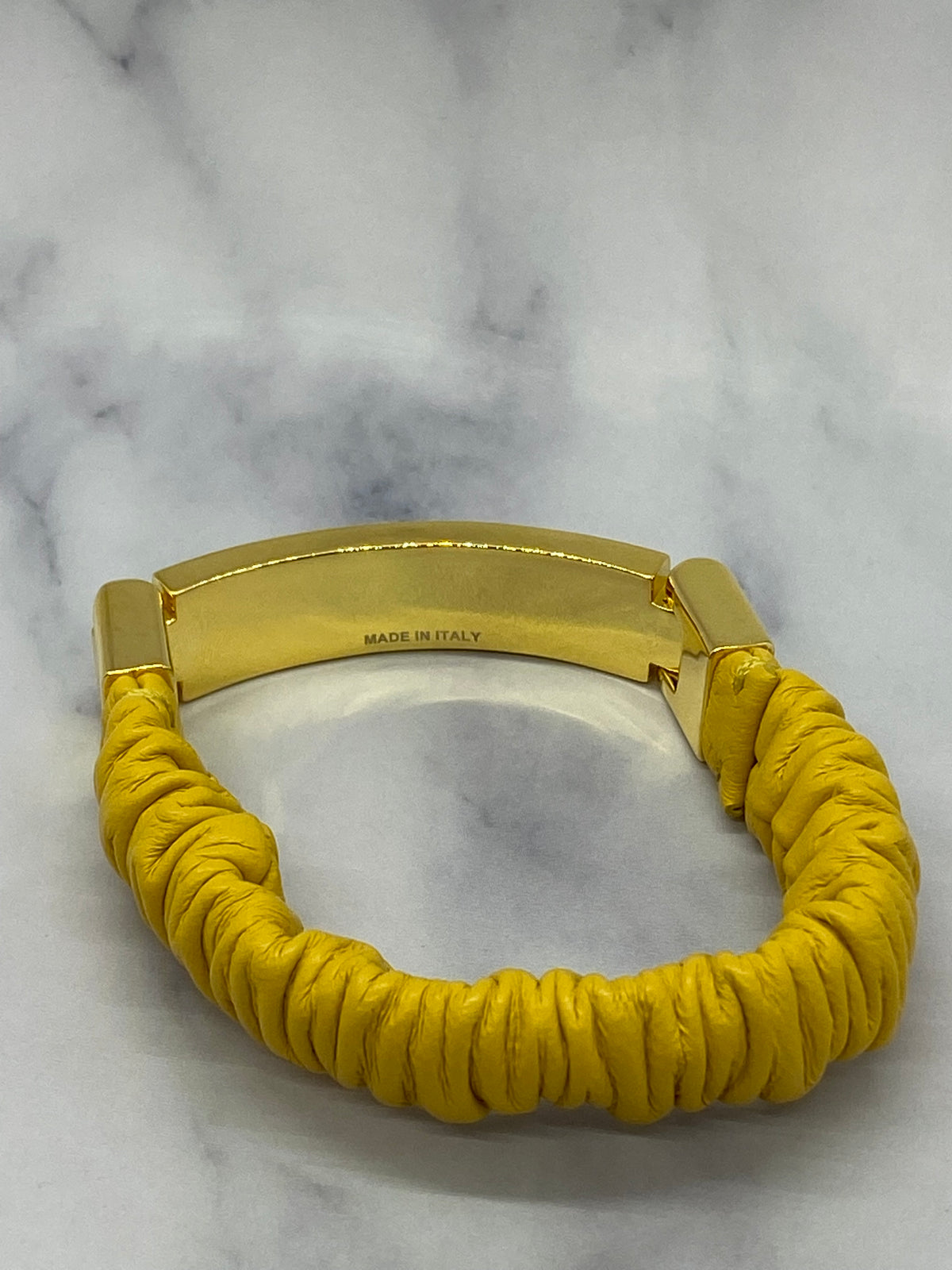 MIU MIU Yellow Nappa Leather Bracelet - Pre owned