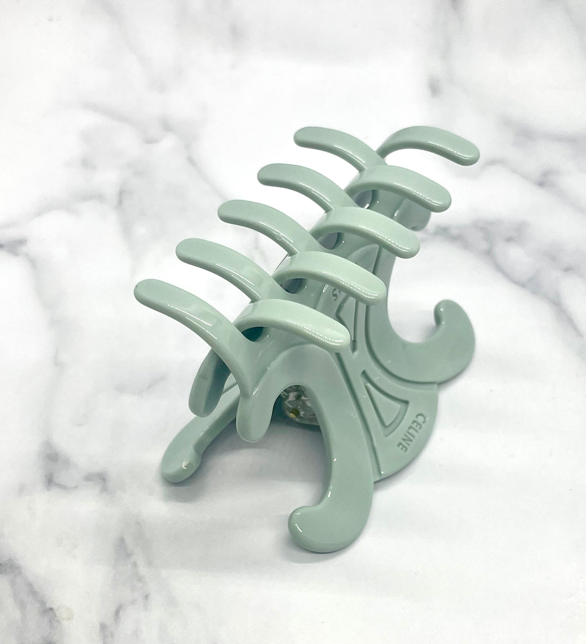 CELINE Mint Monogram Hair Clip - Pre owned