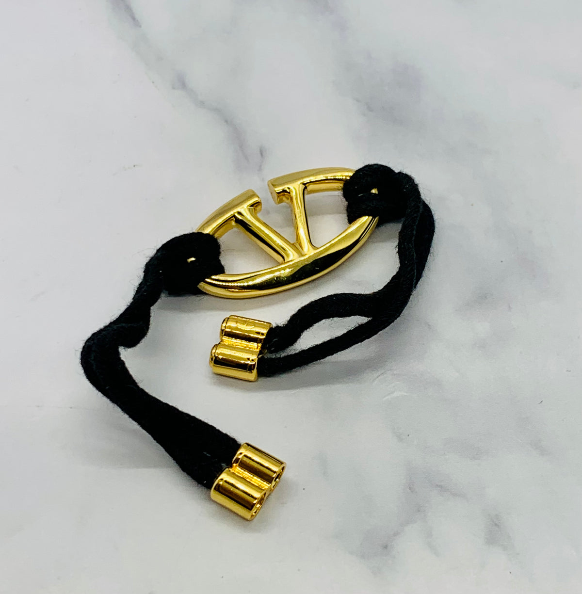 VALENTINO V Black Rope Magnetic Bracelet - Pre owned