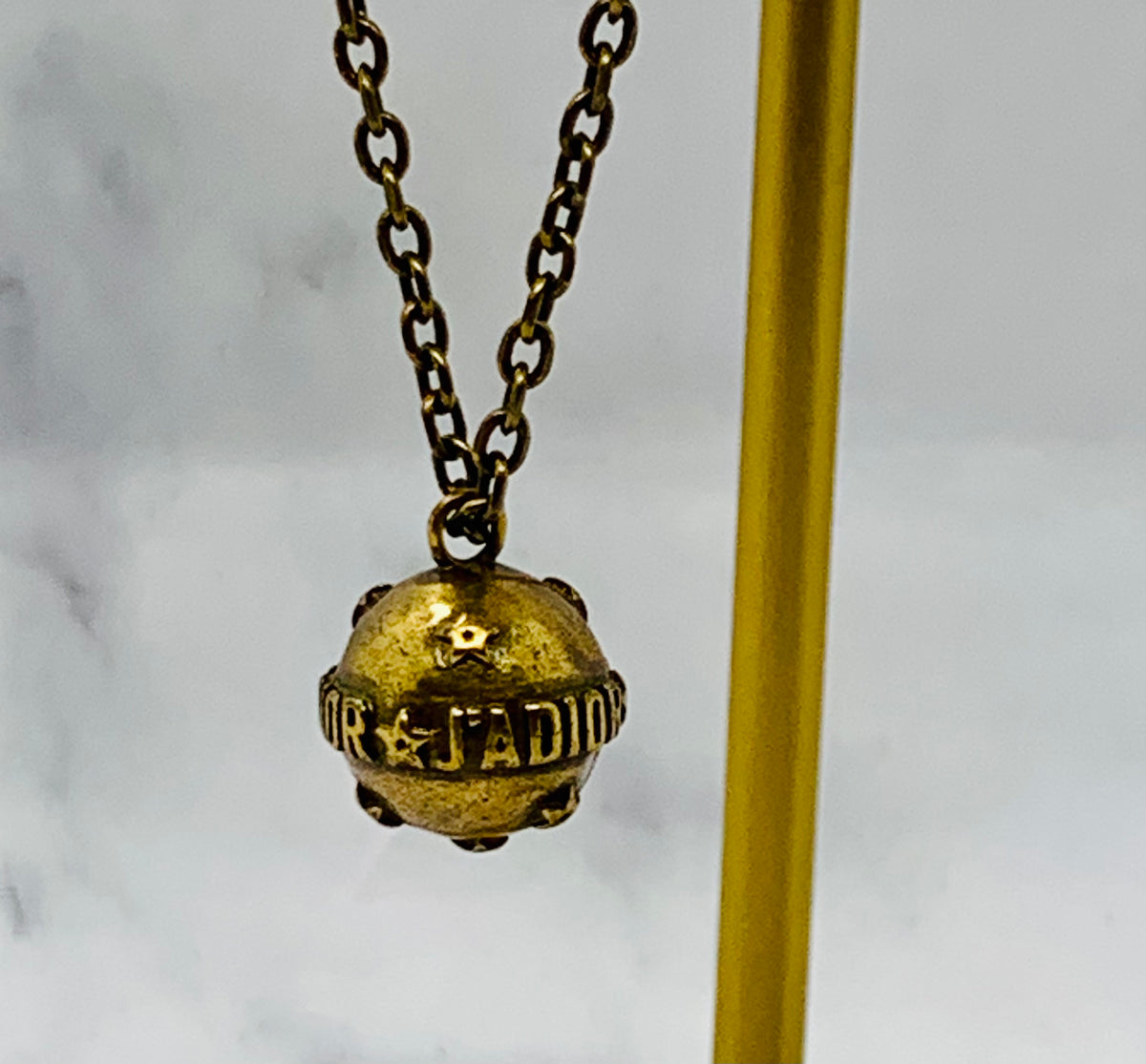 CHRISTIAN DIOR J'Adior Orb Brass Necklace - Pre owned
