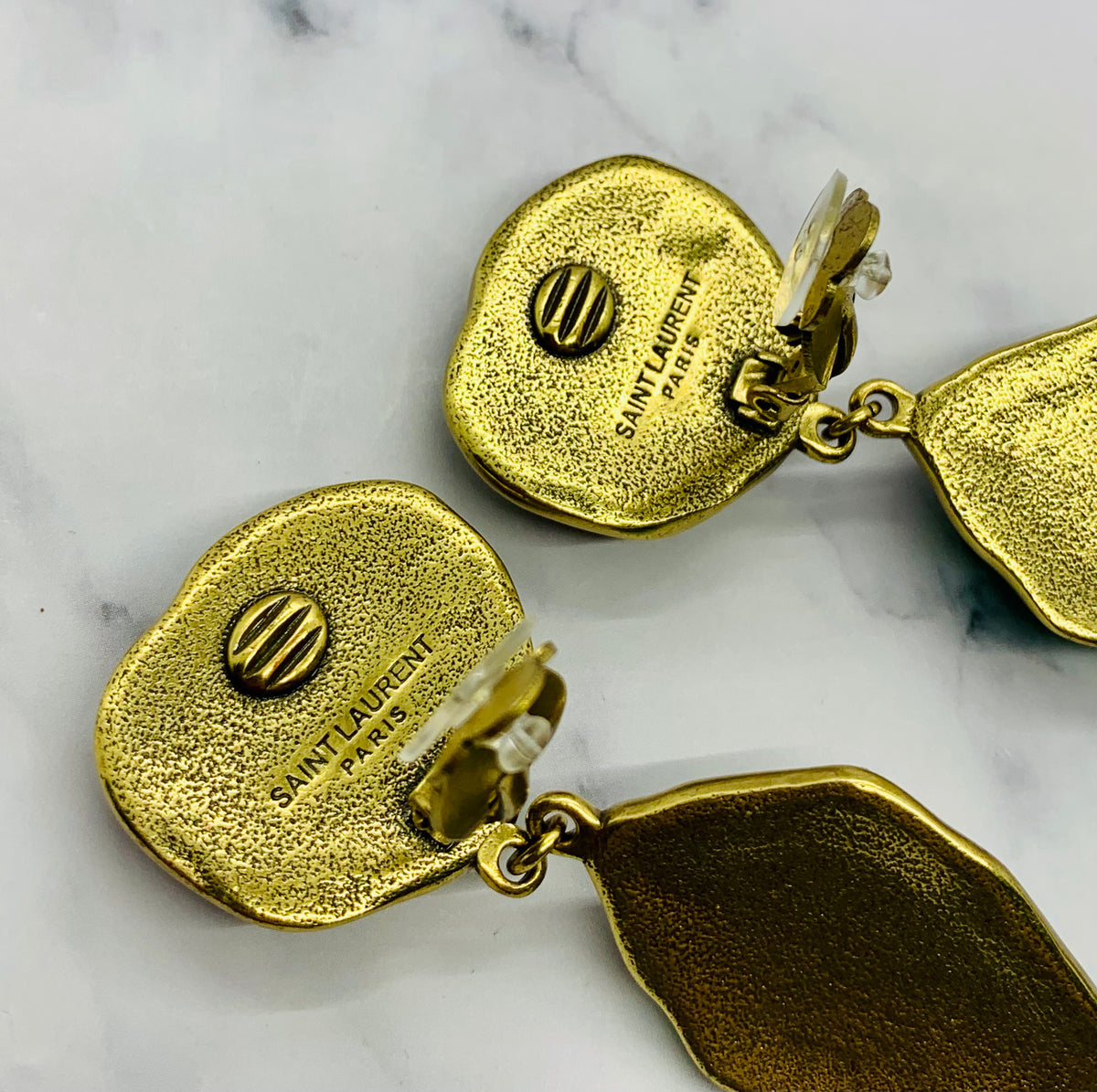 YSL YVES SAINT LAURENT Statement Clip On Earrings - Pre owned