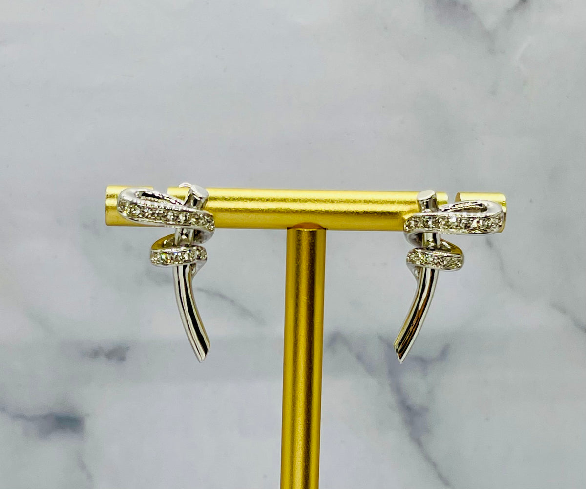 FENDI Filo Silver Rhinestone Earrings - Pre owned