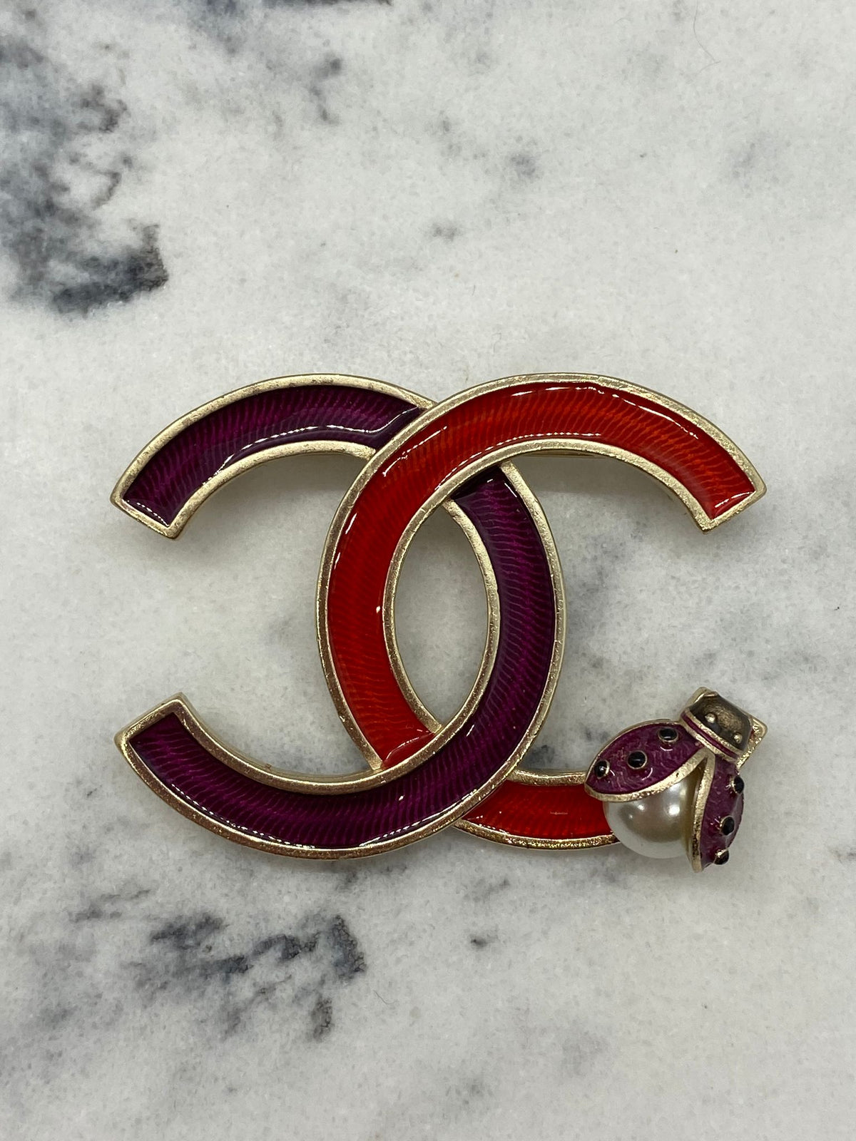 CHANEL CC Ladybug Brooch Pin - Pre owned