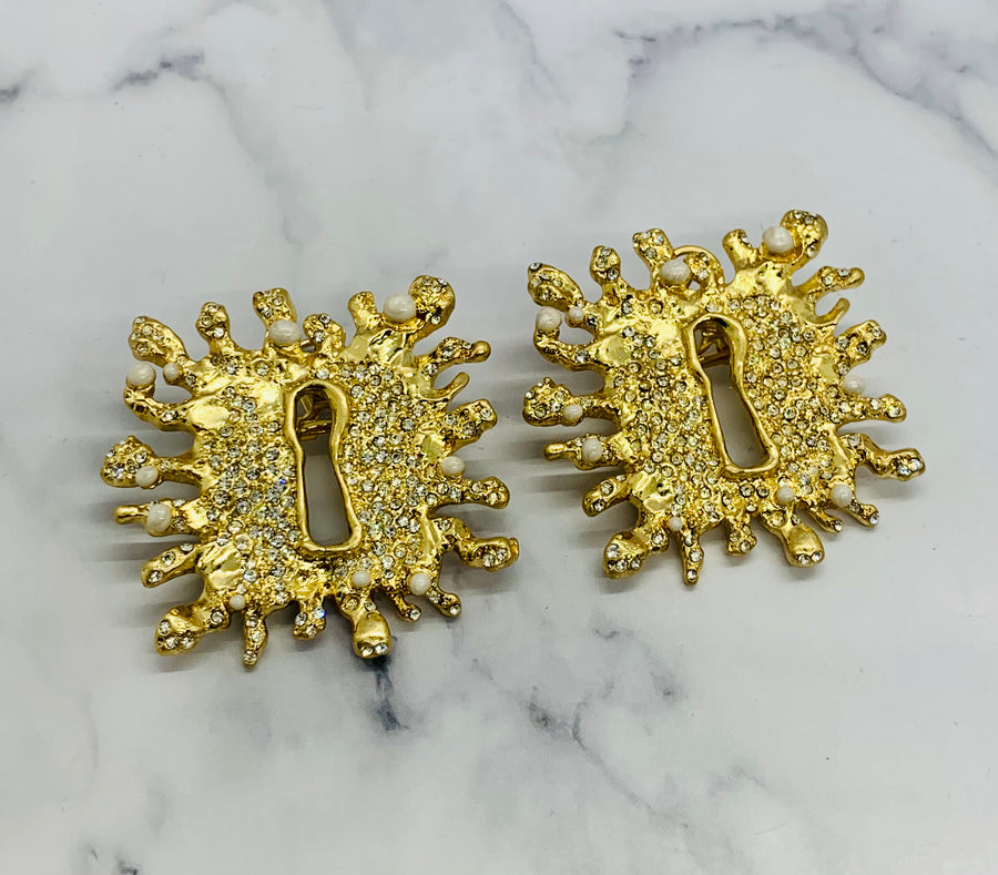 SCHIAPARELLI Key Hold Statement Earrings - Pre owned