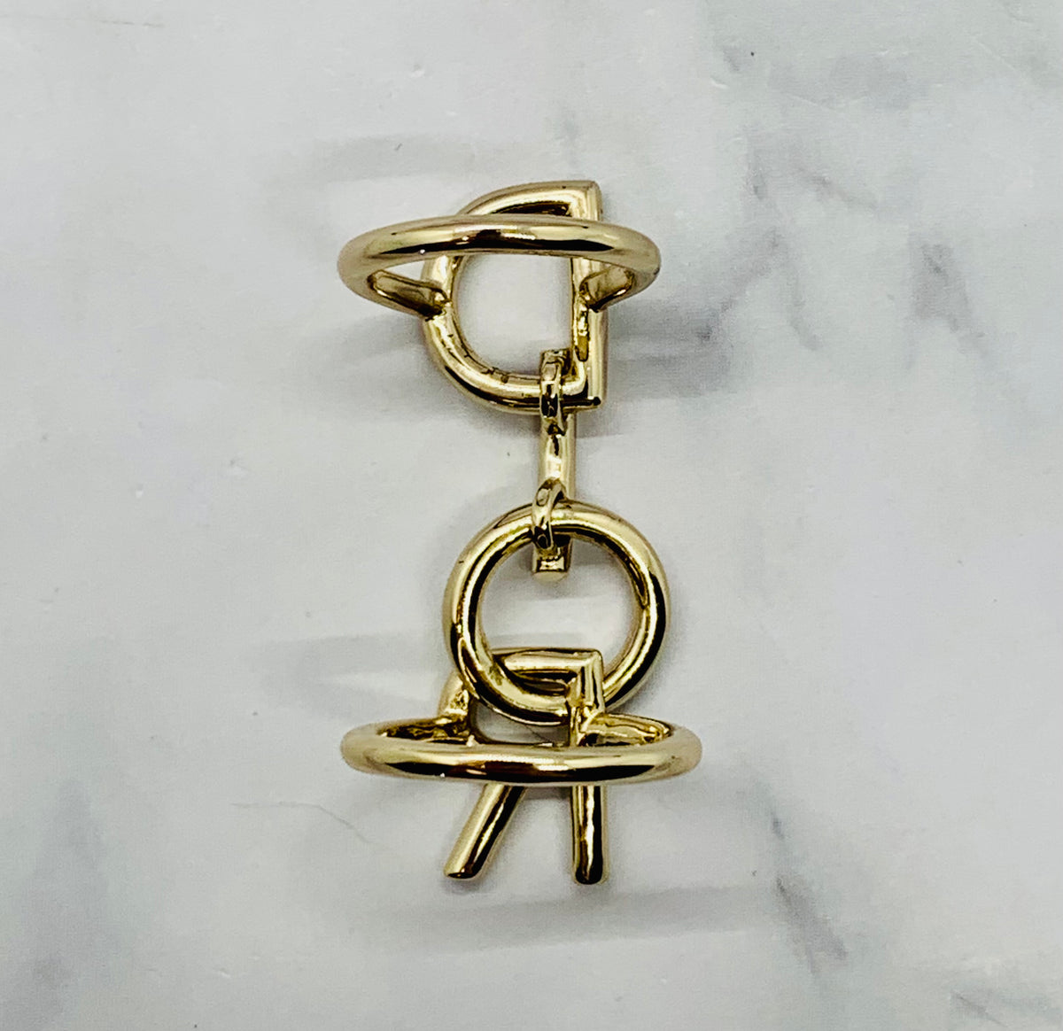 CHRISTIAN DIOR Silver Monogram Ring Size 6 - Pre owned