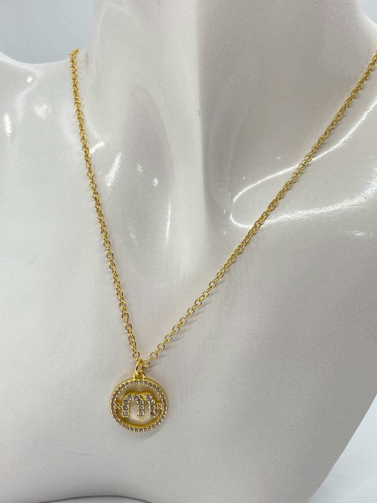 MIU MIU Gold Tone Rhinestone Necklace - Pre owned