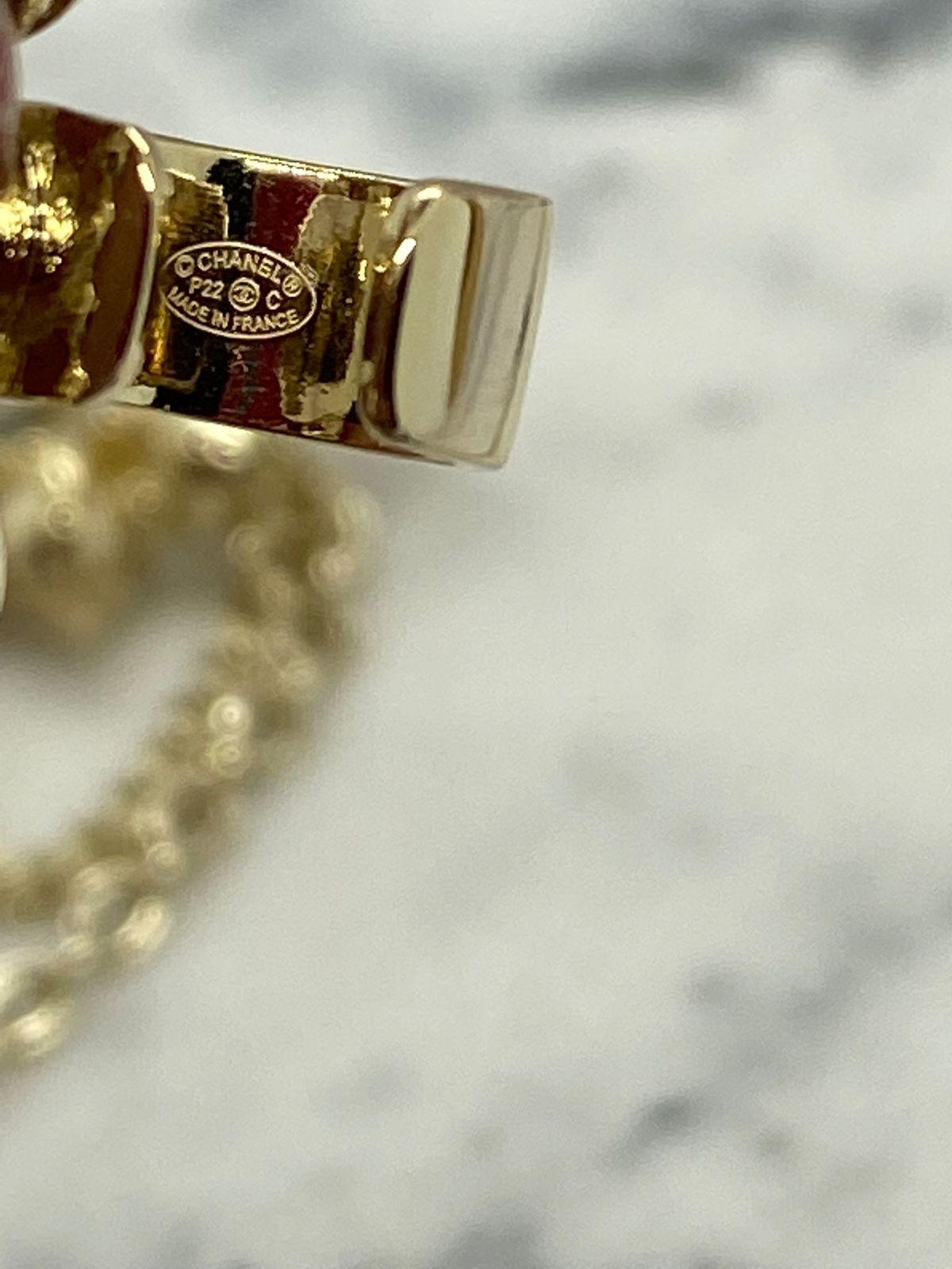 CHANEL CC Asymmetric Gold Tone Cuff Earrings - pre owned