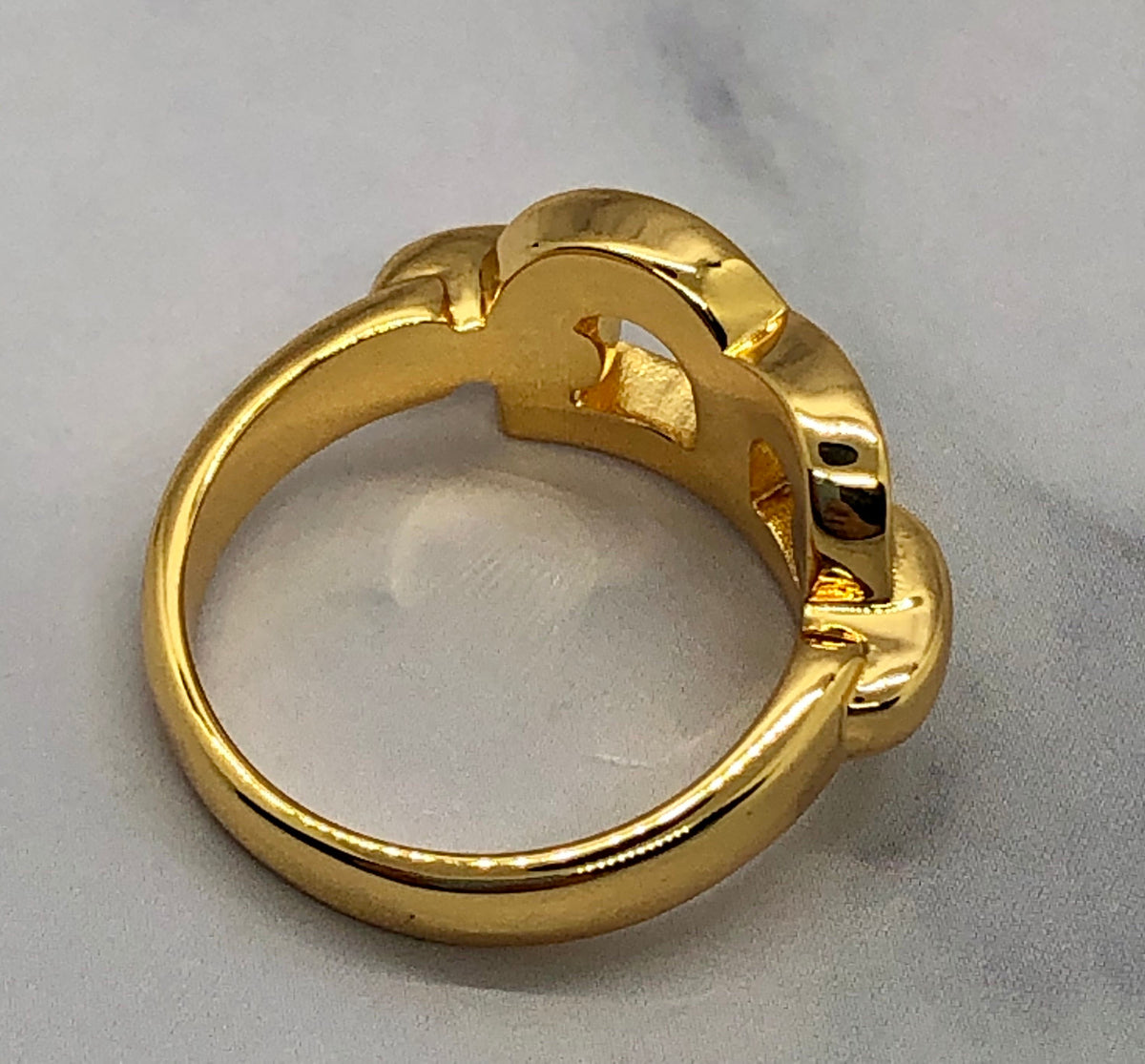 BALENCIAGA B  Gold Tone Ring size 7 M - Pre owned
