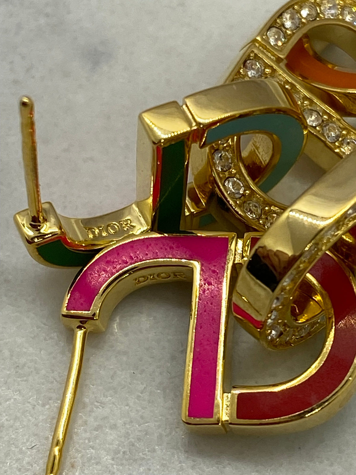 CHRISTIAN DIOR CD Multicolor Pendant Earrings - Pre owned