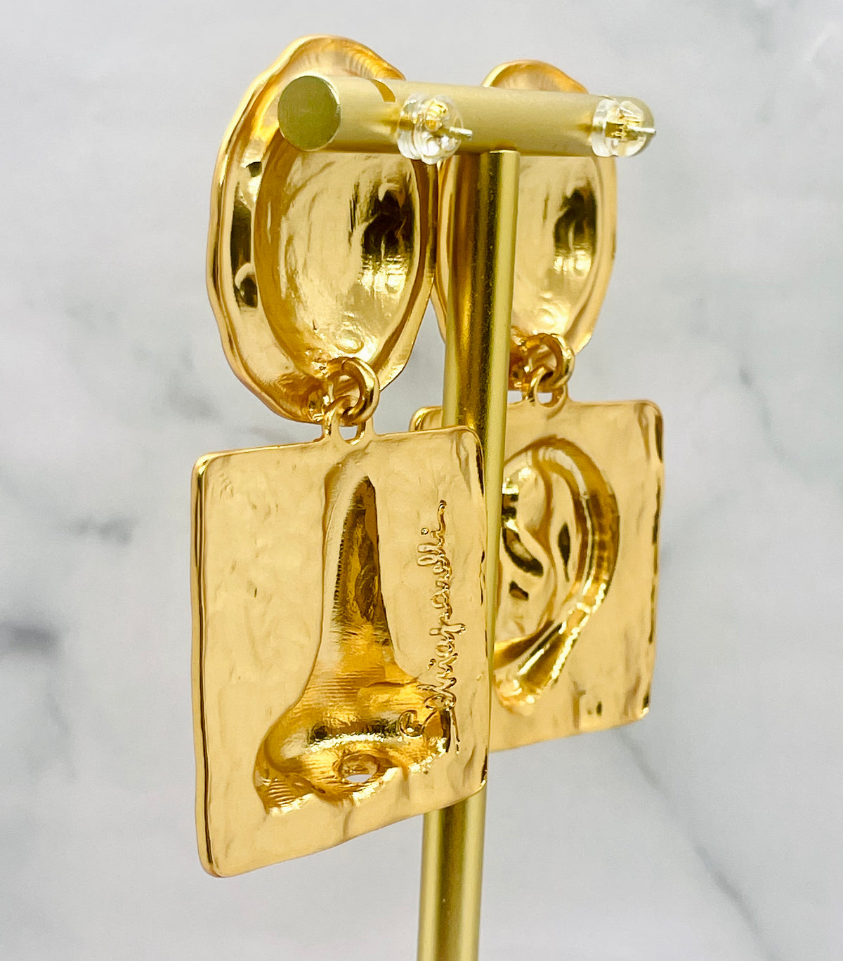 SCHIAPARELLI Onyx Statement Earrings - Pre owned