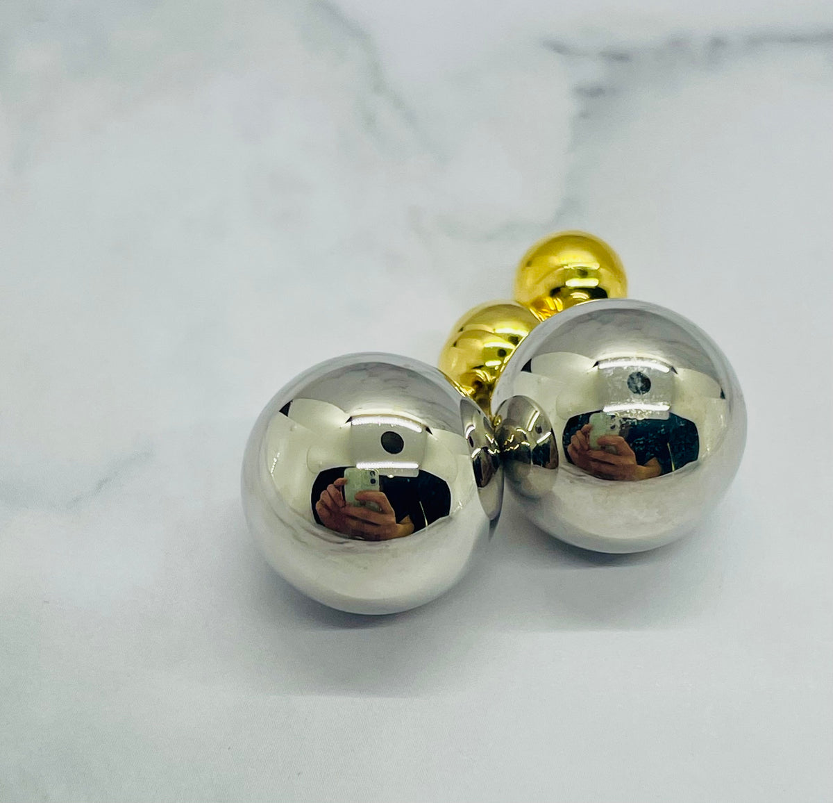 CHRISTIAN DIOR Tribale Silver & Gold Tone Earrings - Pre owned