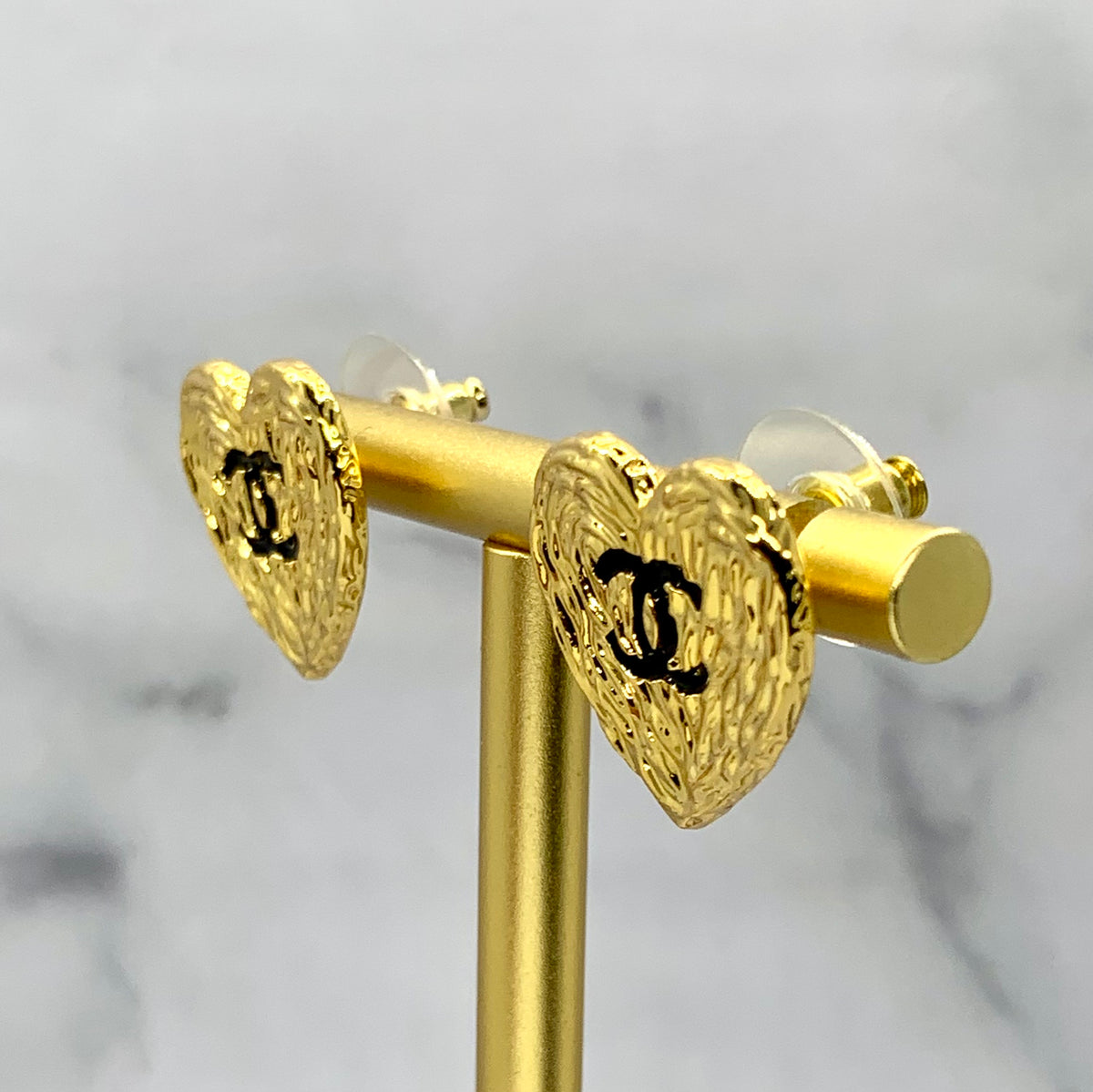 CHANEL CC Heart Earrings - Pre owned