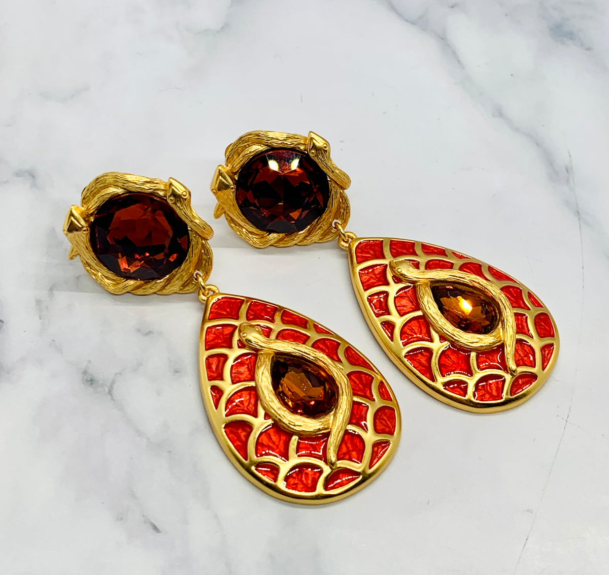 YSL YVES SAINT LAURENT Vintage Serpent Earrings - Pre owned