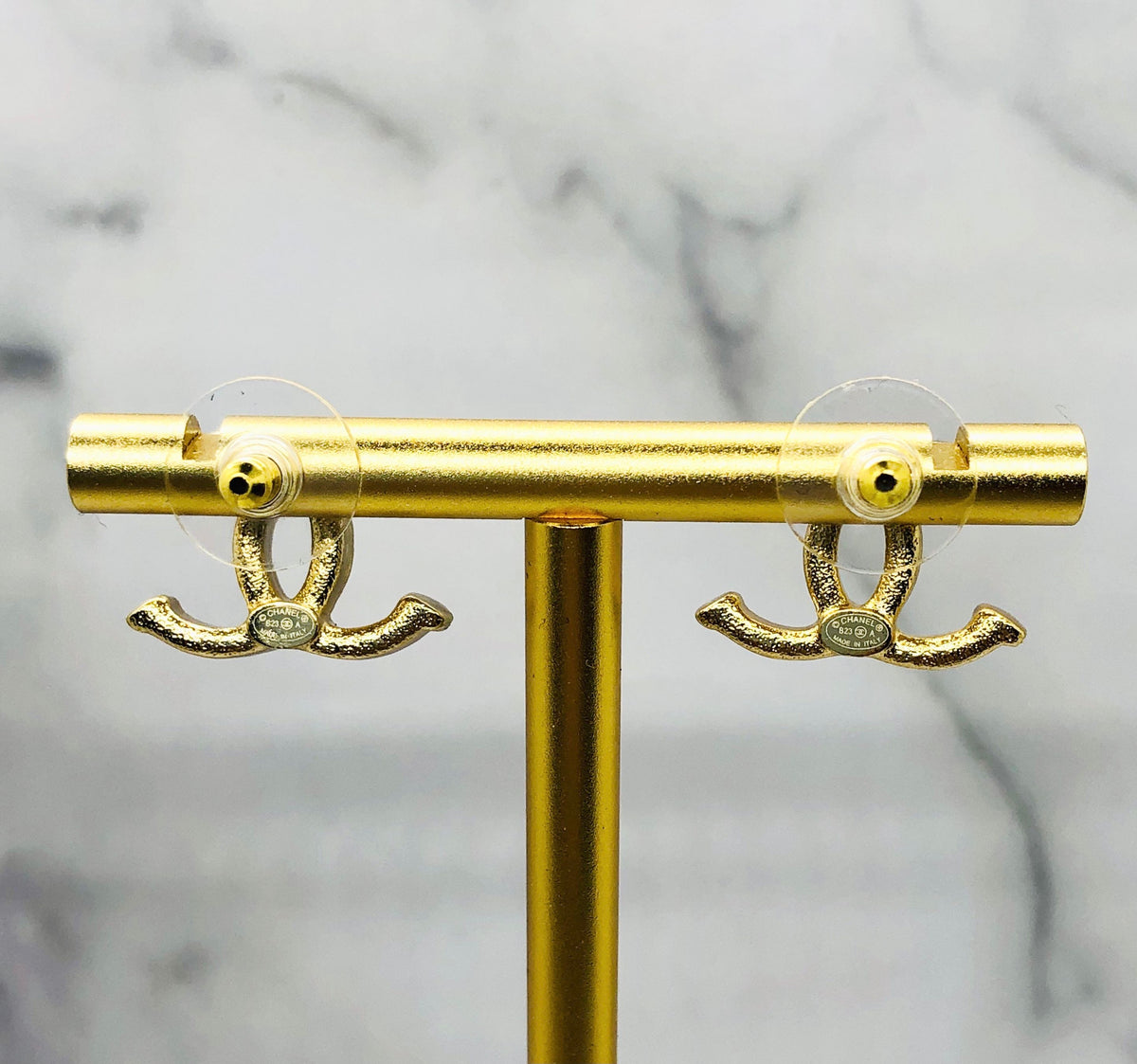CHANEL CC Gold Tone Earrings - Pre owned