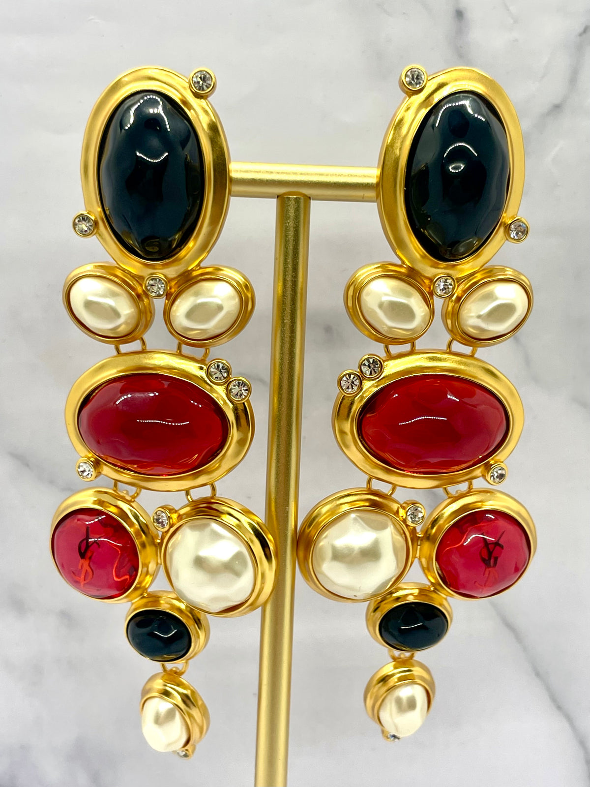 YSL YVES SAINT LAURENT Clip On Statement Earrings - Pre owned