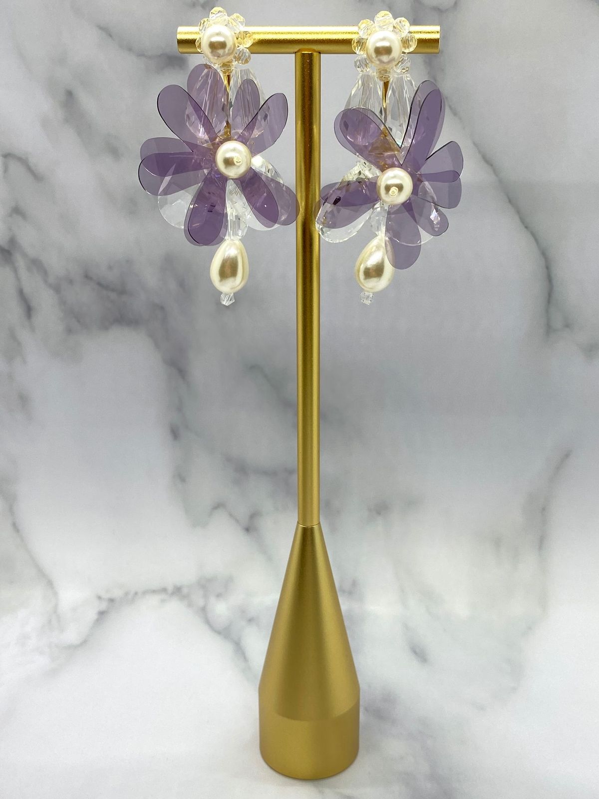 Auth SIMONE ROCHA Lavender Plastic Pearls Earrings - Pre owned