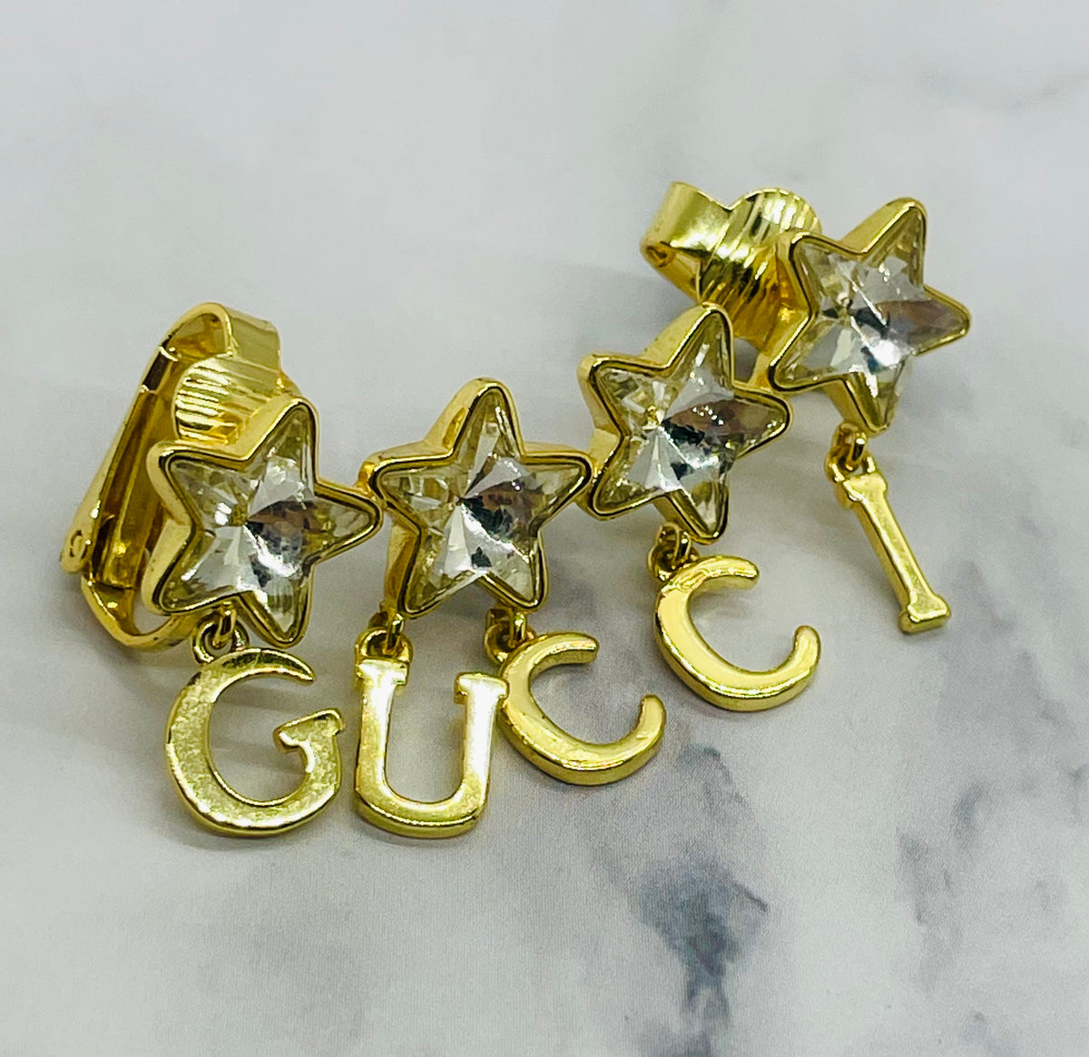 GUCCI Star Monogram Statement Single Earring Climber - Pre owned