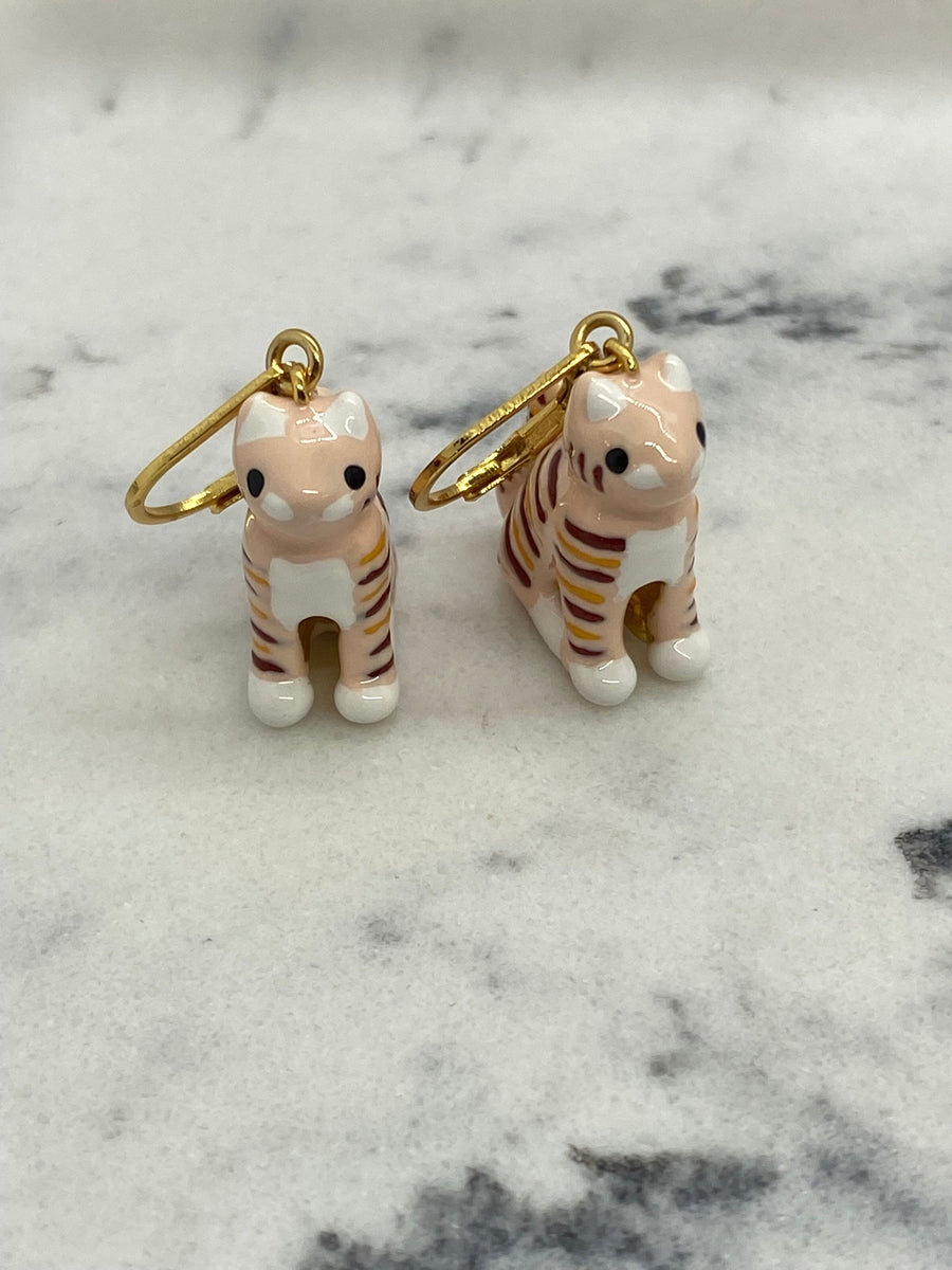 CELINE Cat Charm Pendant Earrings - Pre owned