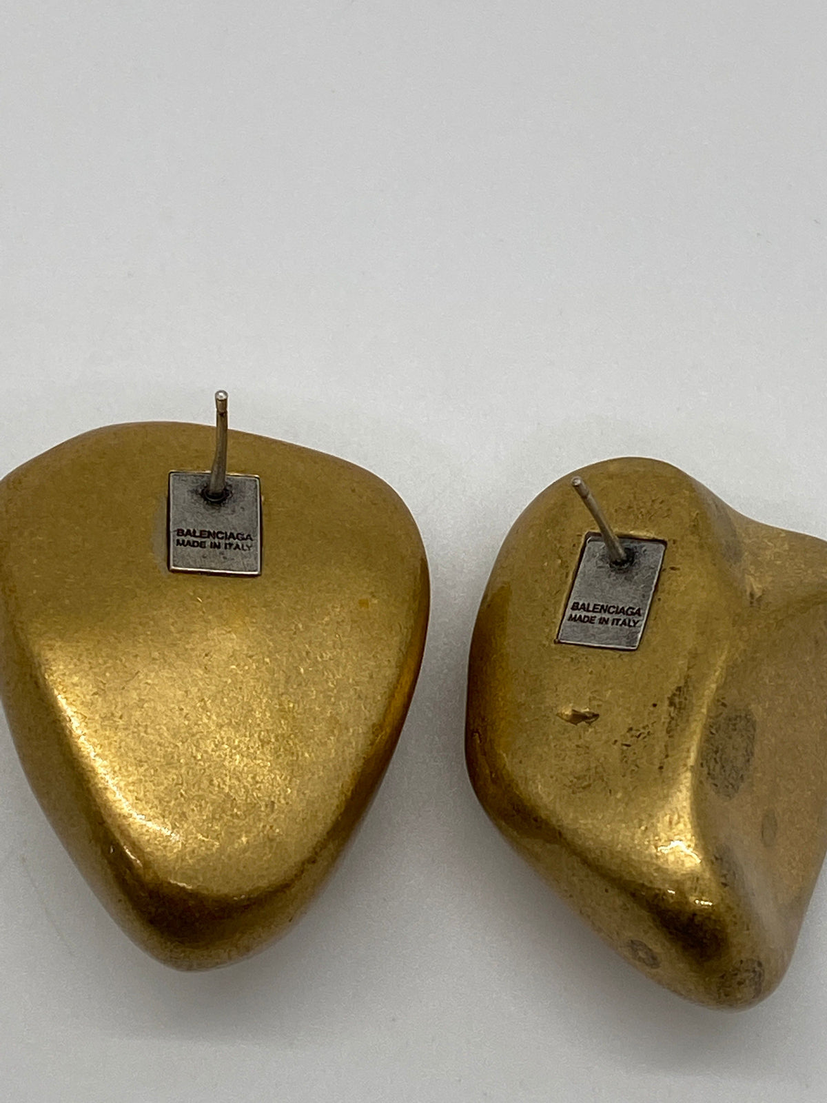 BALENCIAGA BB Brass Rock Formation Earrings - Pre owned