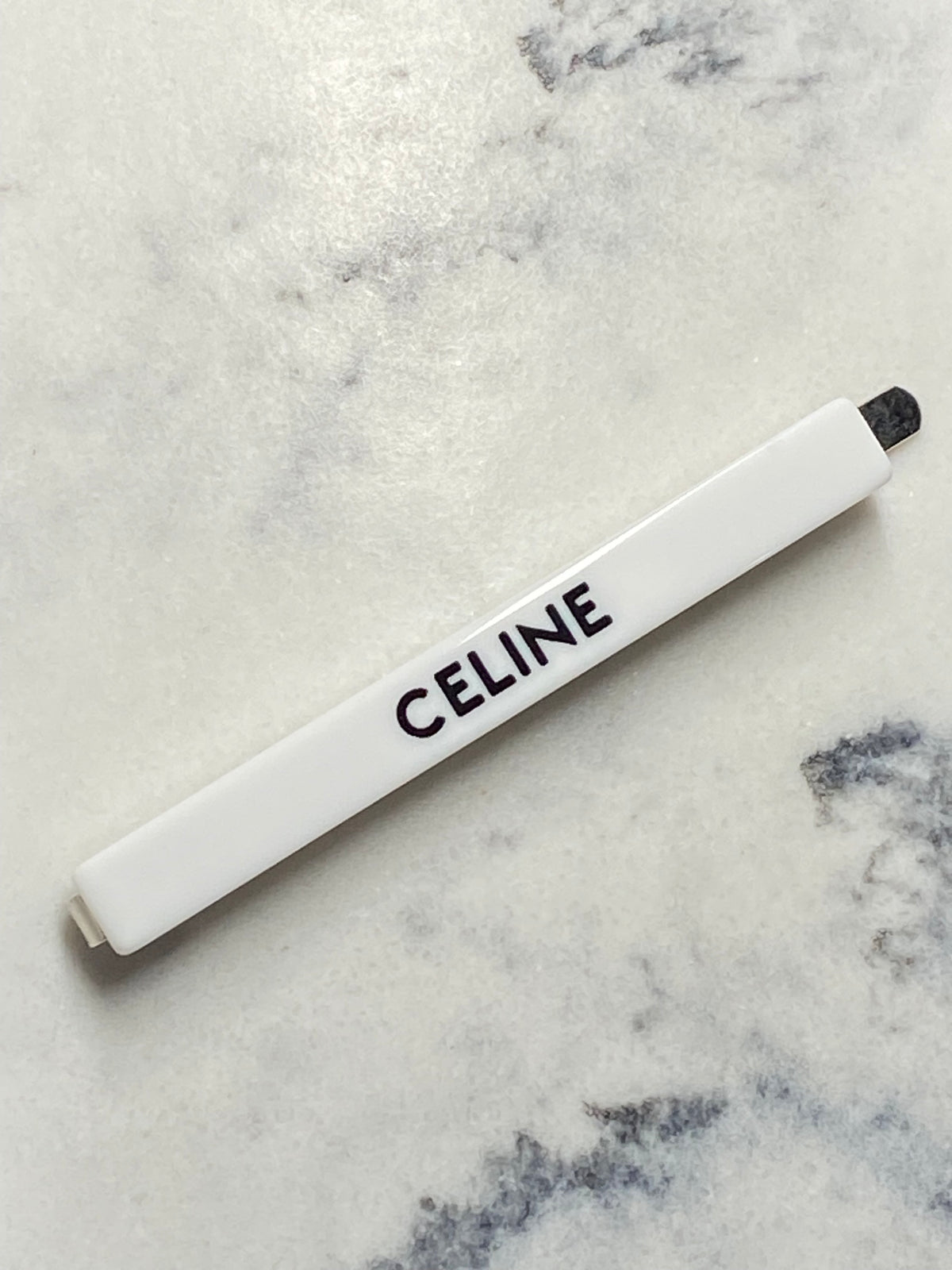 CELINE white Monogram Hair Clip Barrette - Pre owned