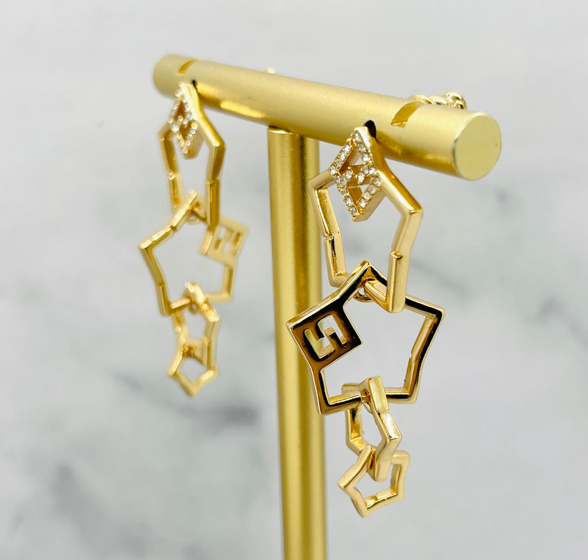 FENDI FF Star Shaped Pendant Earrings - Pre owned