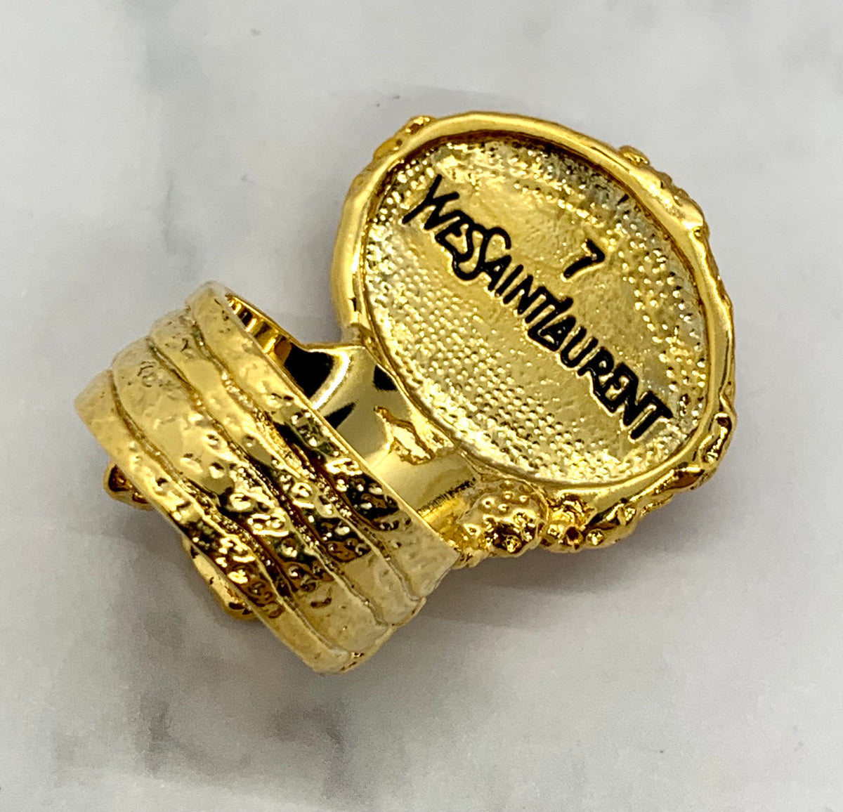YSL YVES SAINT LAURENT Vintage Stone Ring Size 7 - Pre owned