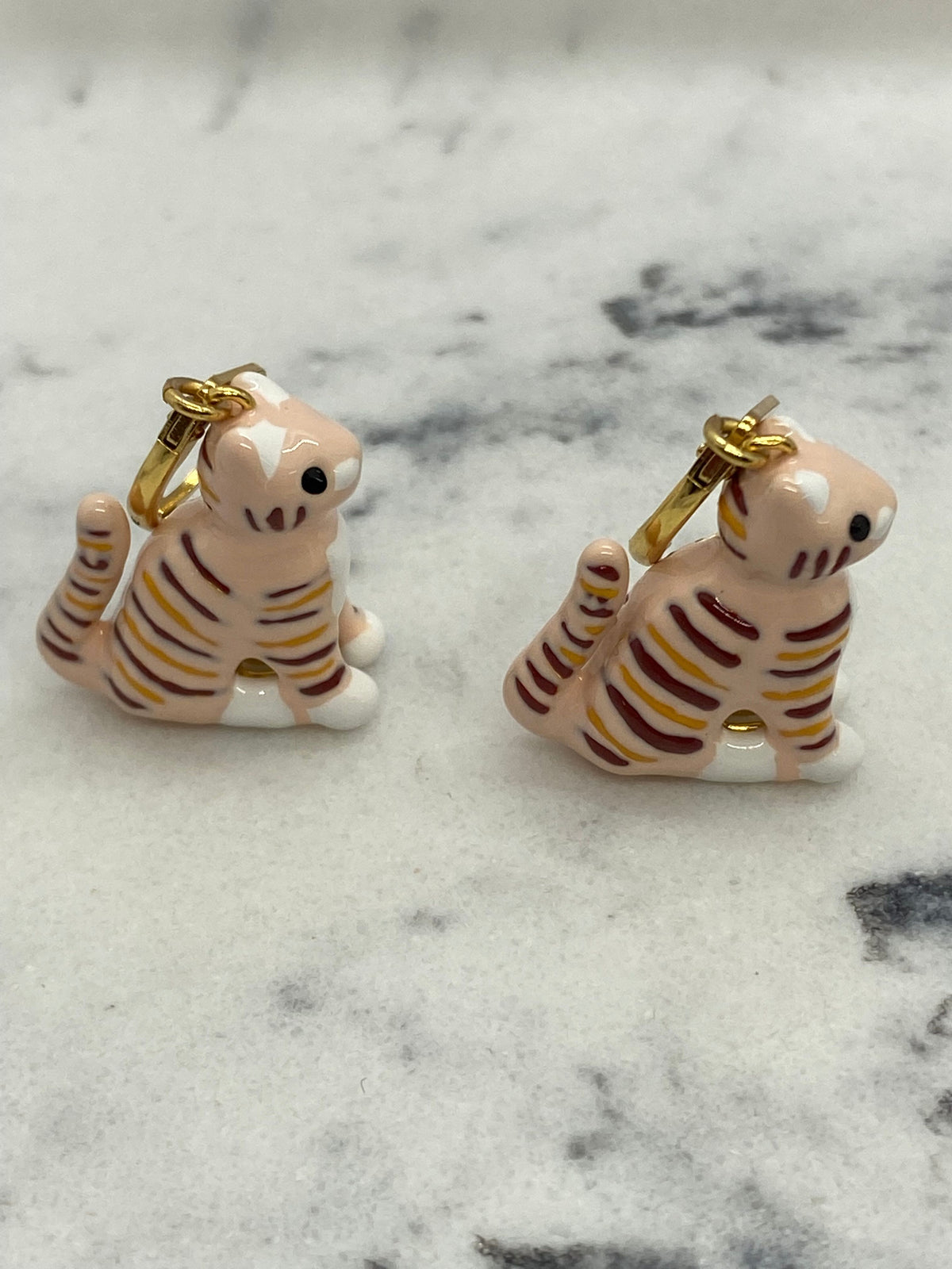 CELINE Cat Charm Pendant Earrings - Pre owned