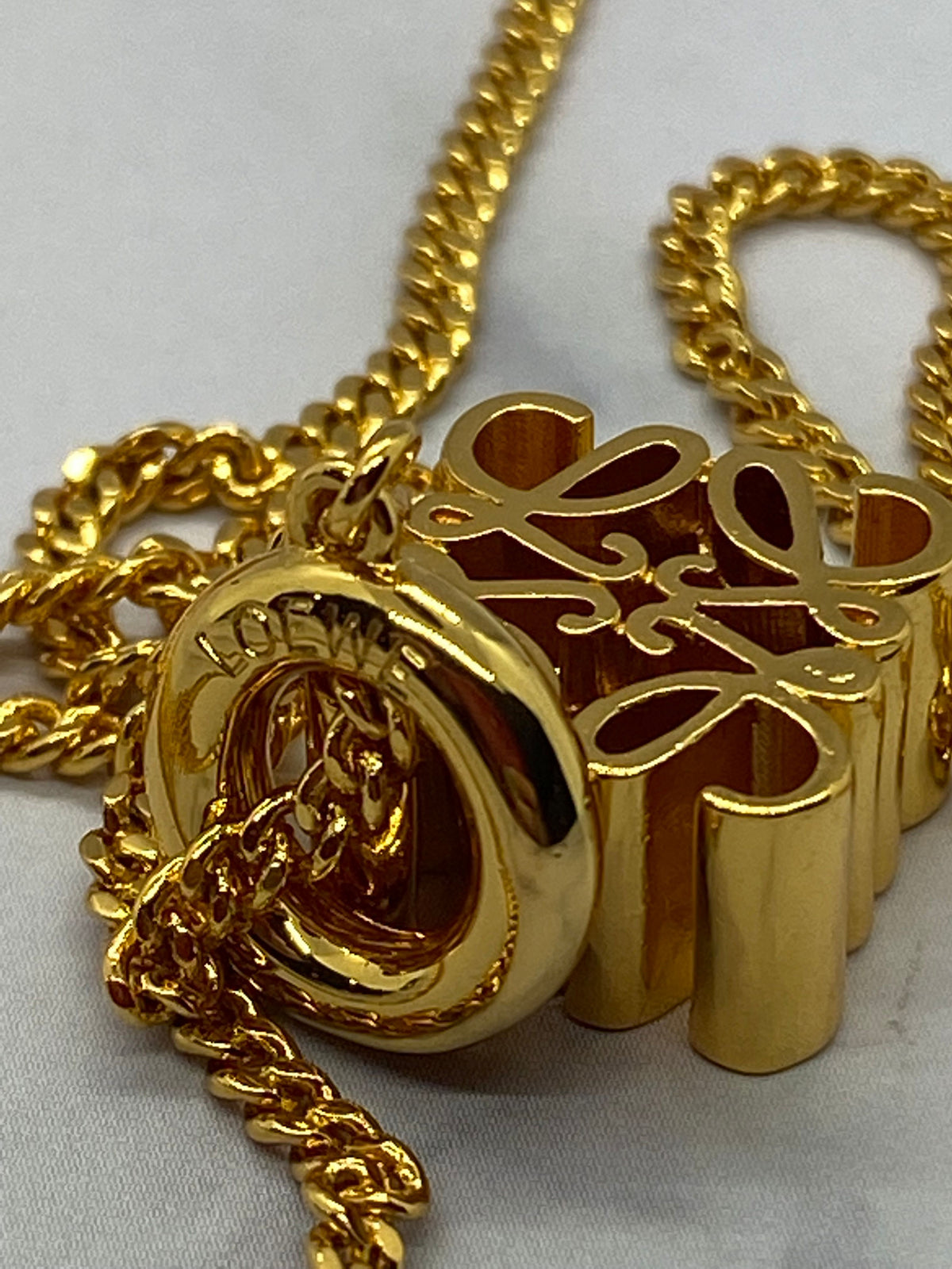 LOEWE Monogram Gold Tone Layer Necklace - Pre owned