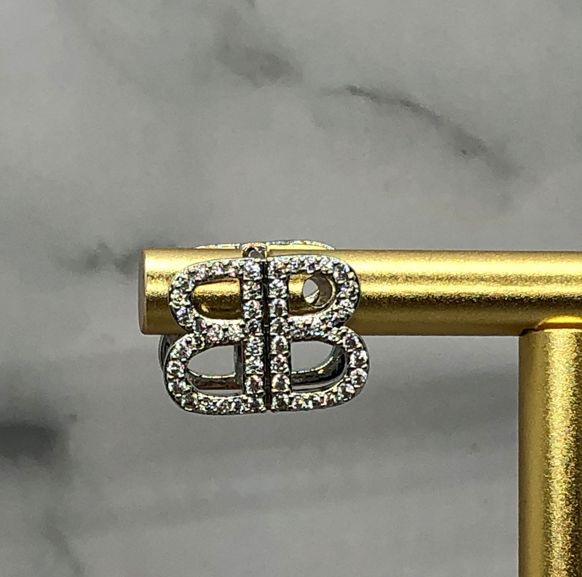 BALENCIAGA BB Rhinestone Earrings - Pre owned